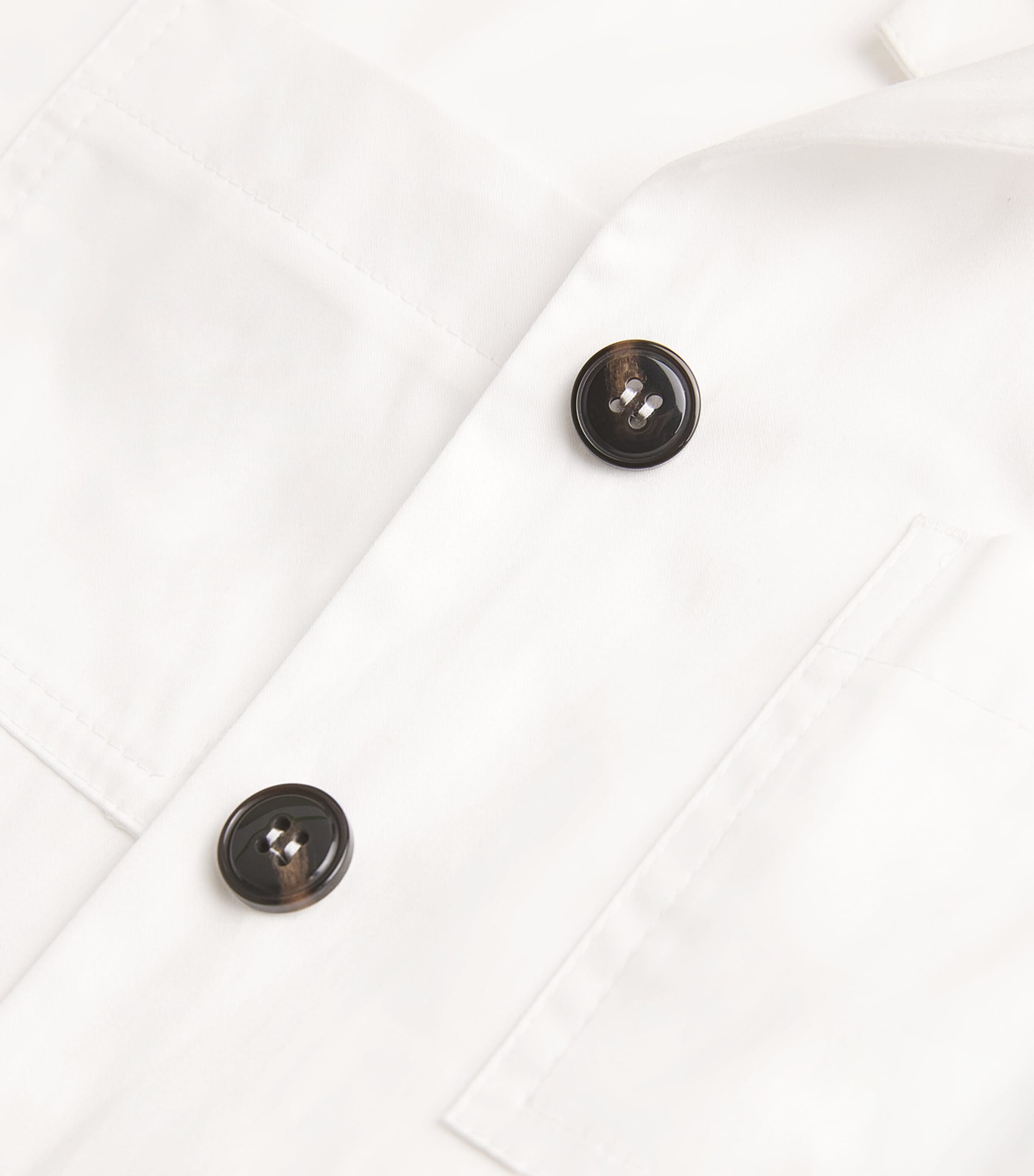 Stretch-Cotton Collared Jacket WHITE Image 5