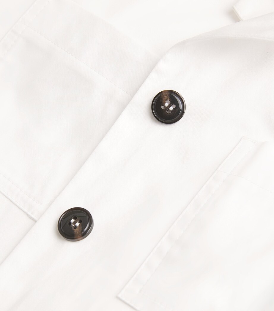 Stretch-Cotton Collared Jacket WHITE Image 5
