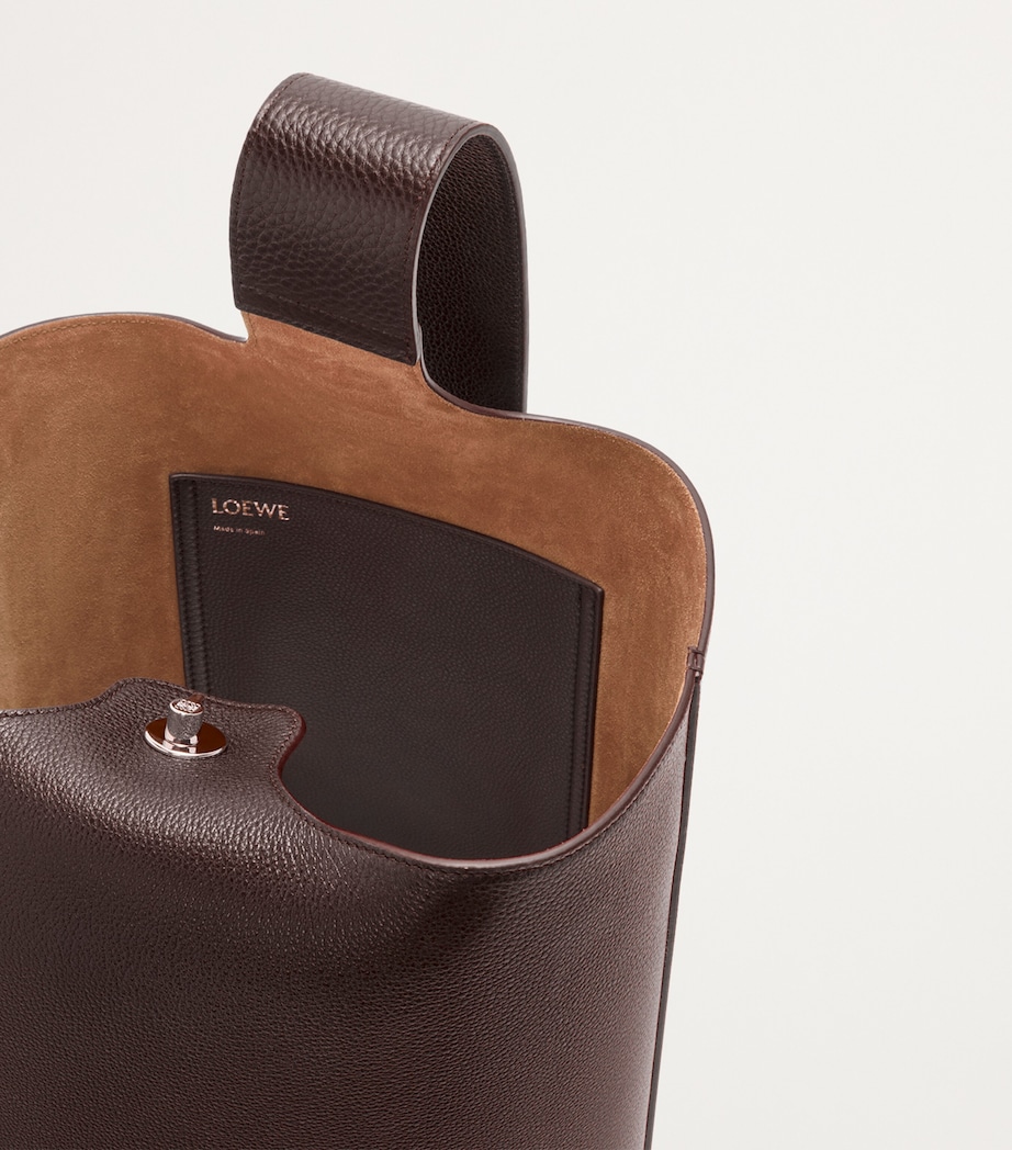 Large Leather Pebble Bucket Bag OXBLOOD Image 6