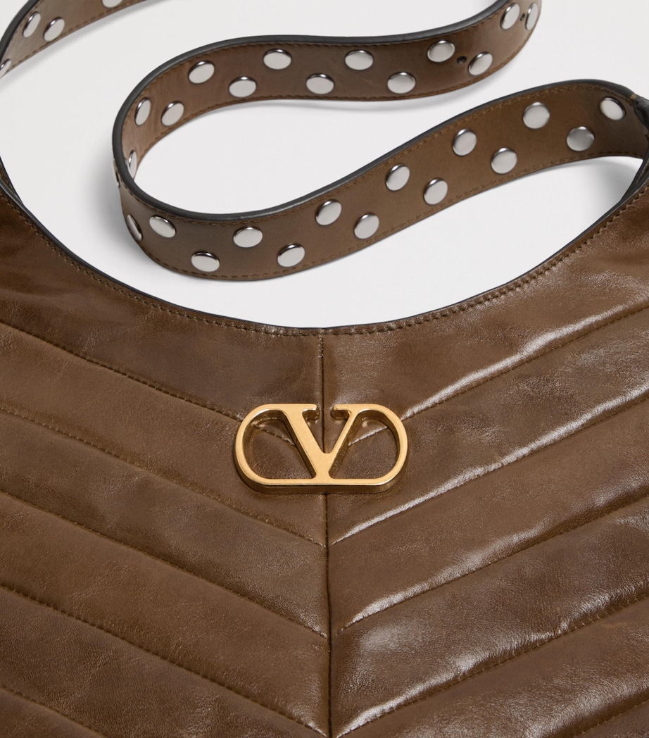Valentino Garavani Womens Small Leather Hoboho Shoulder Bag Bgq Image 8