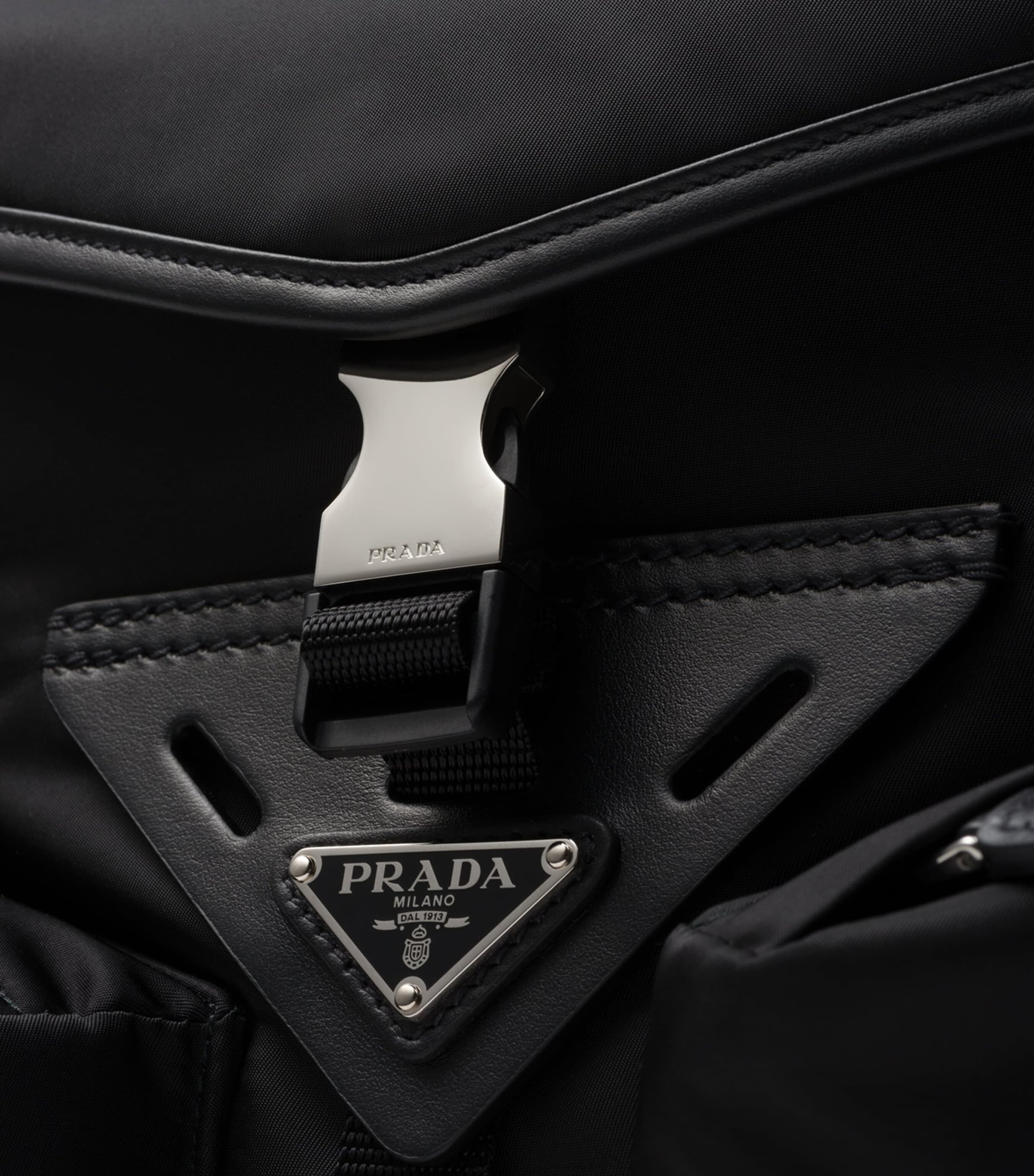 Re-Nylon and Saffiano Leather Shoulder Bag F0002 Image 5