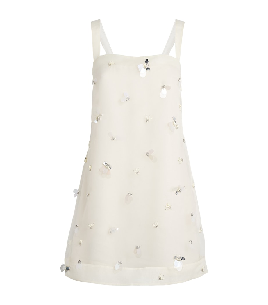 Simkhai Womens Embellished Organza Sumi Mini Dress Yolk Image 1