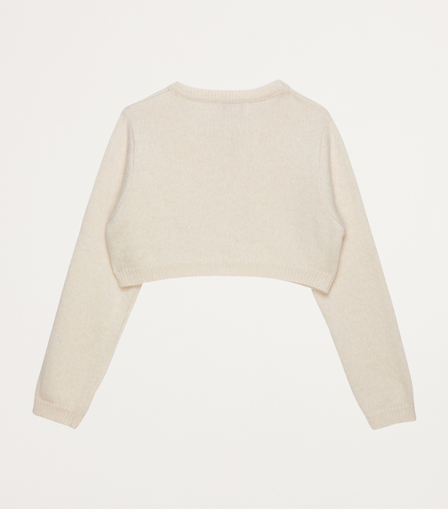 Martha Velvet Bow Cardigan (6-11 Years) WINTER WHITE Image 2