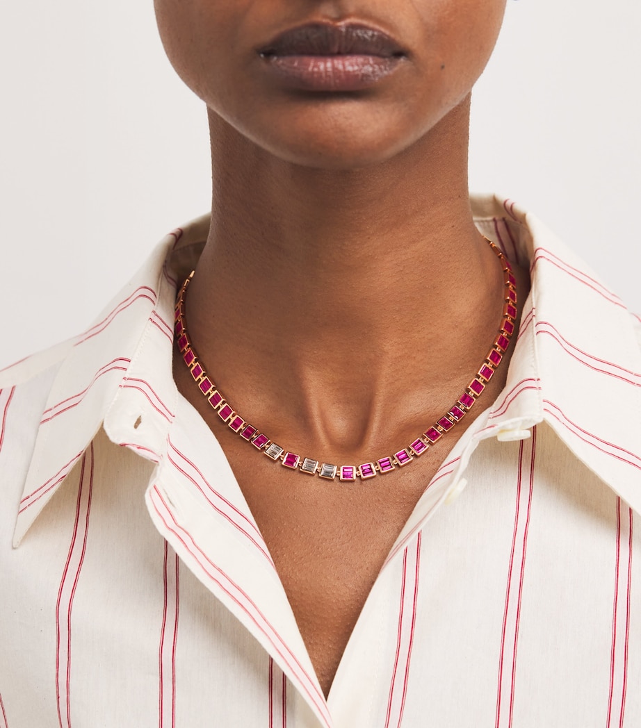 Rose Gold, Diamond and Ruby Deco Choker ROSE GOLD Image 4