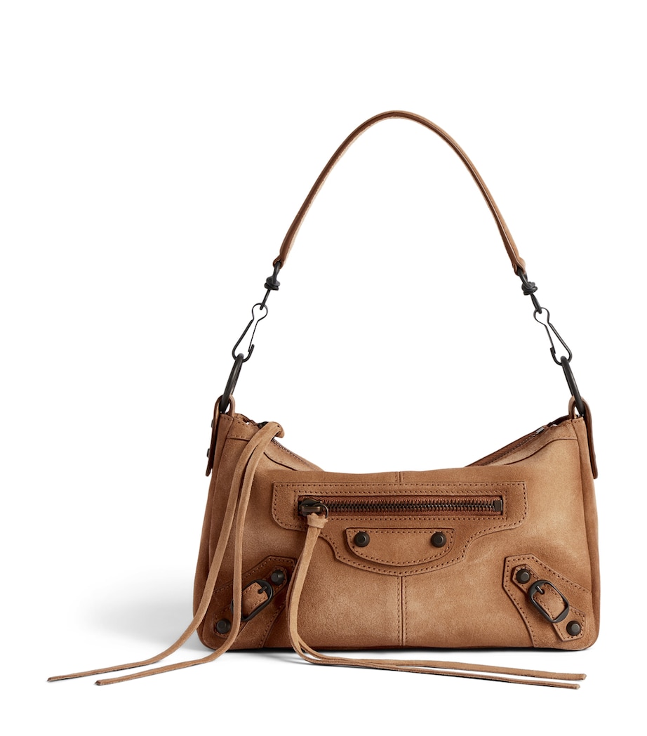 Balenciaga Mini Suede Le City Moto Shoulder Bag Image 1