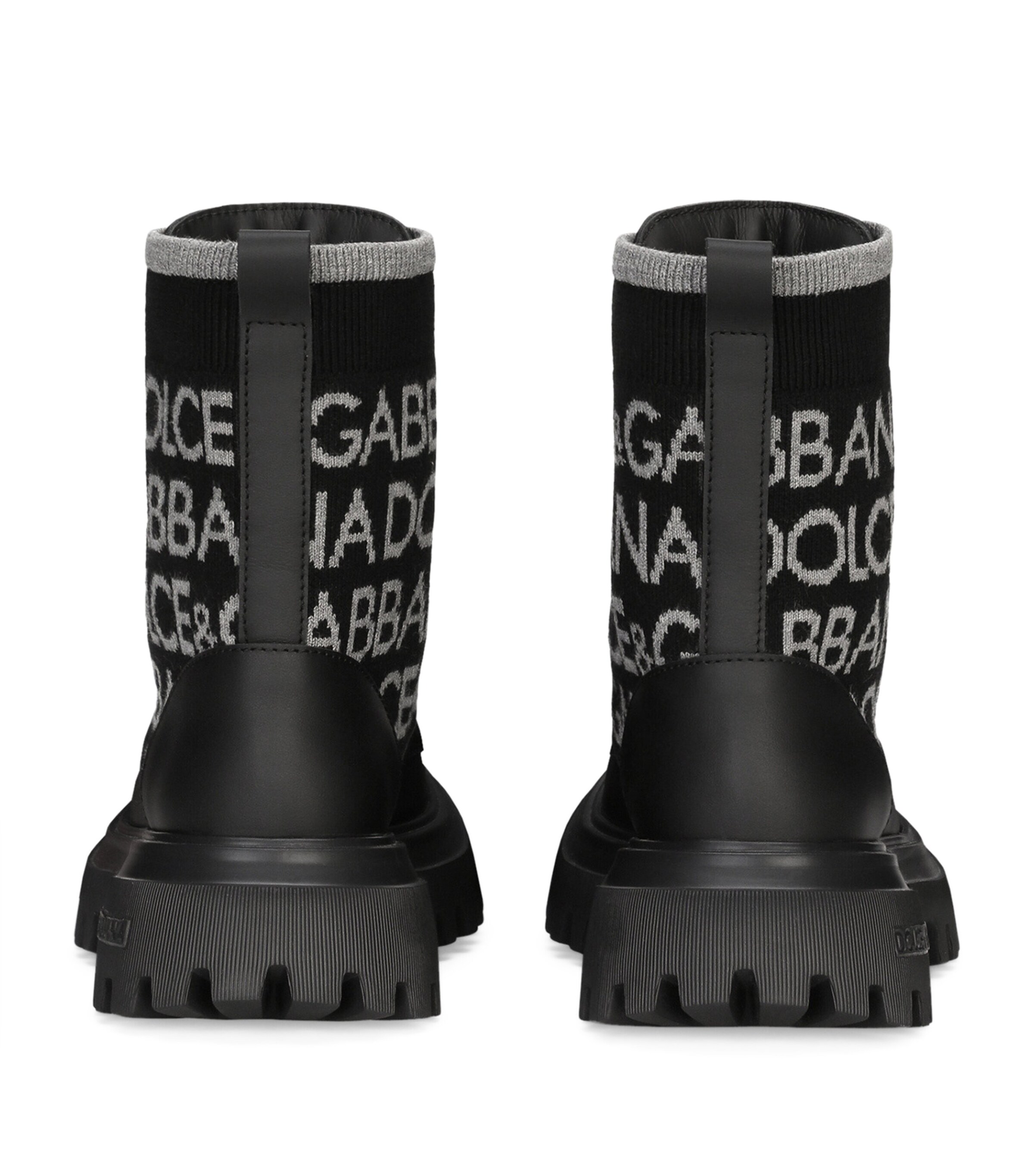 Dolce&Gabbana Kids Logo Lace-Up Boots Black Gre Image 4