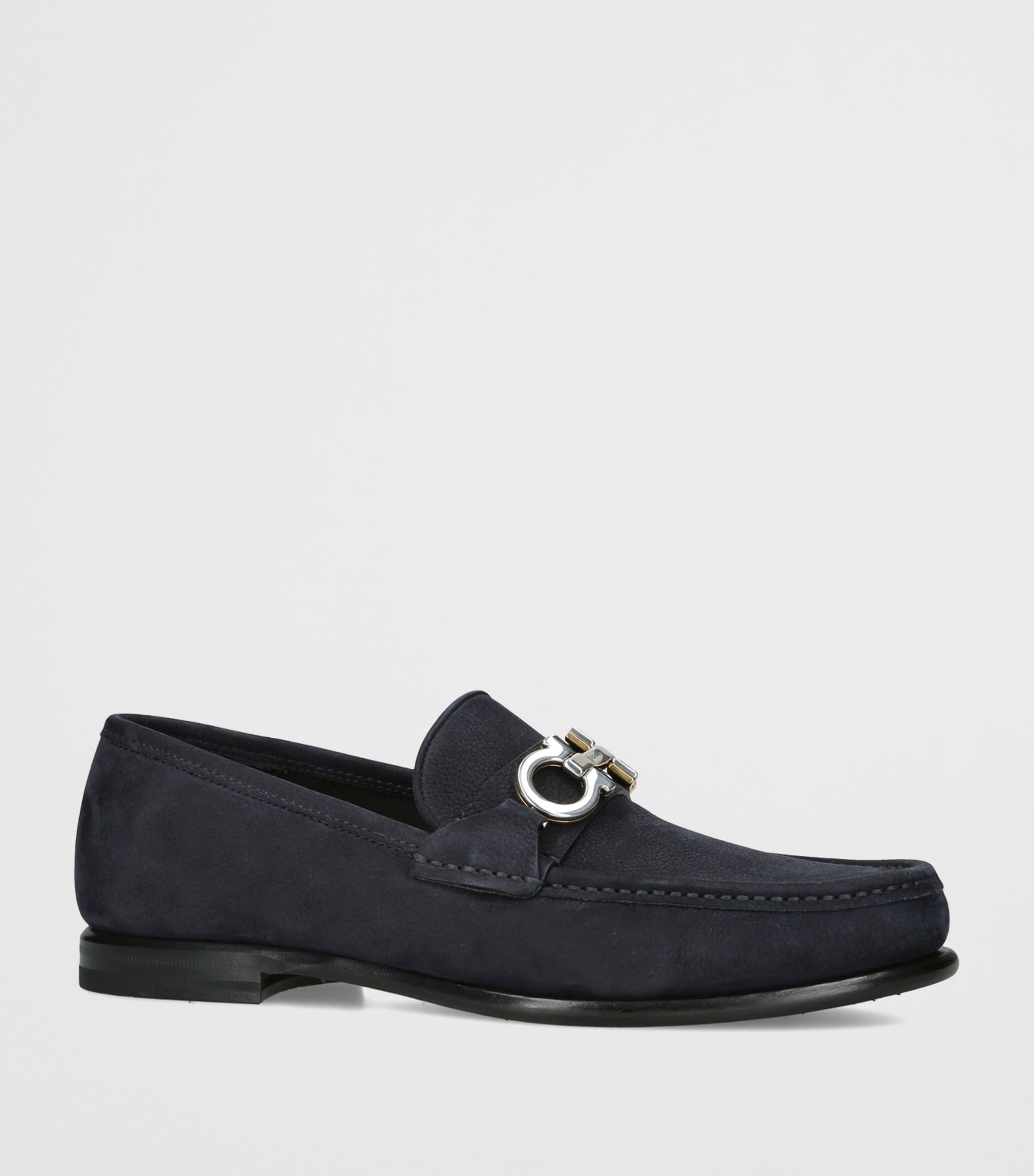 Salvatore Ferragamo Nubuck Gancini Loafers Navy Image 2