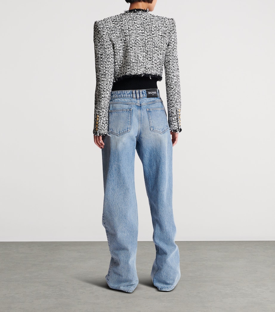 Tweed Cropped Jacket EAB NOIR/BLANC Image 6