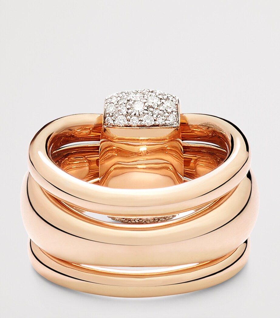 Pomellato Rose Gold and White Diamond Pomellato Together Ring Image 6