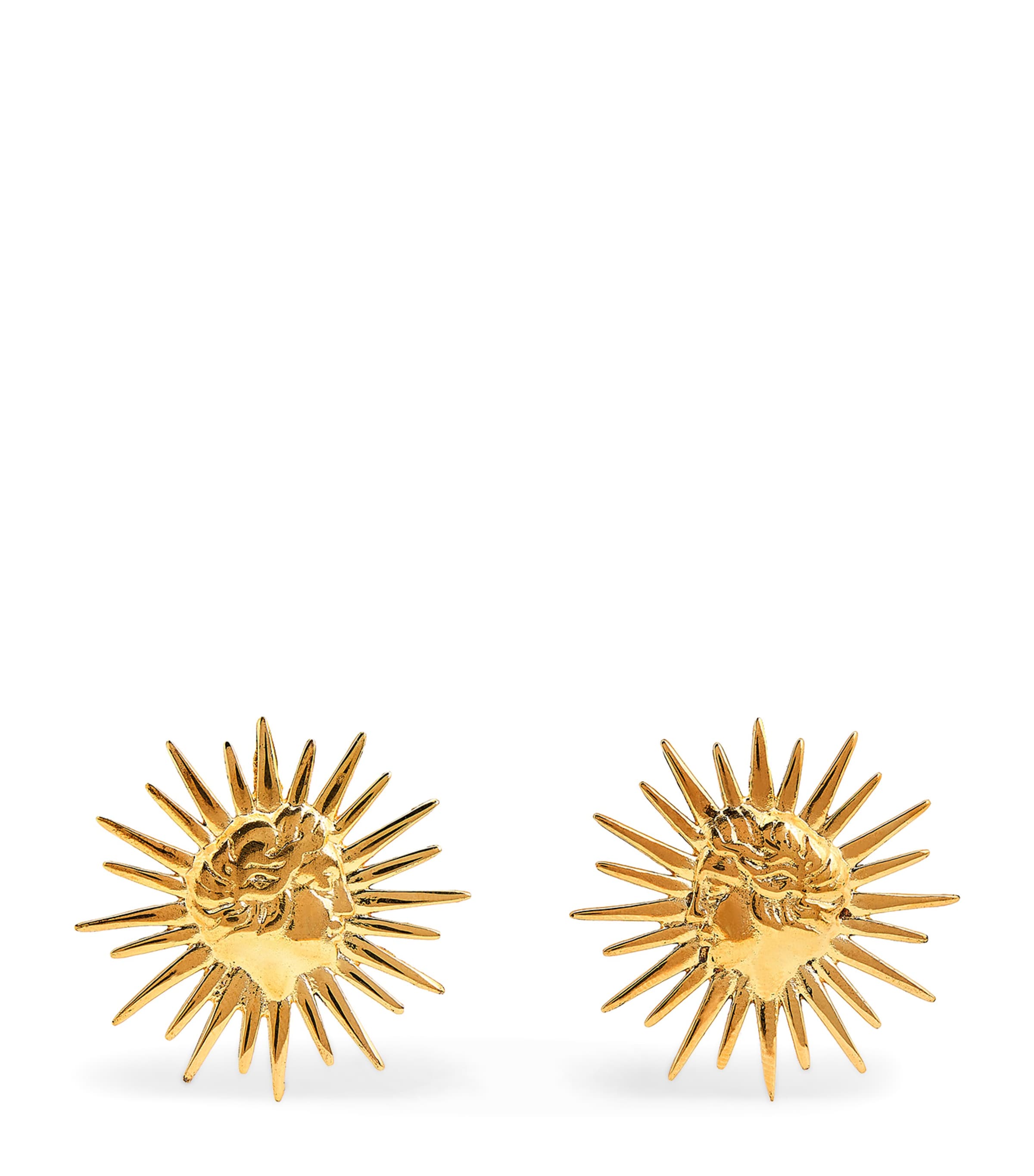 Hermina Athens Gold-plated Golden Sun Earrings In Gold