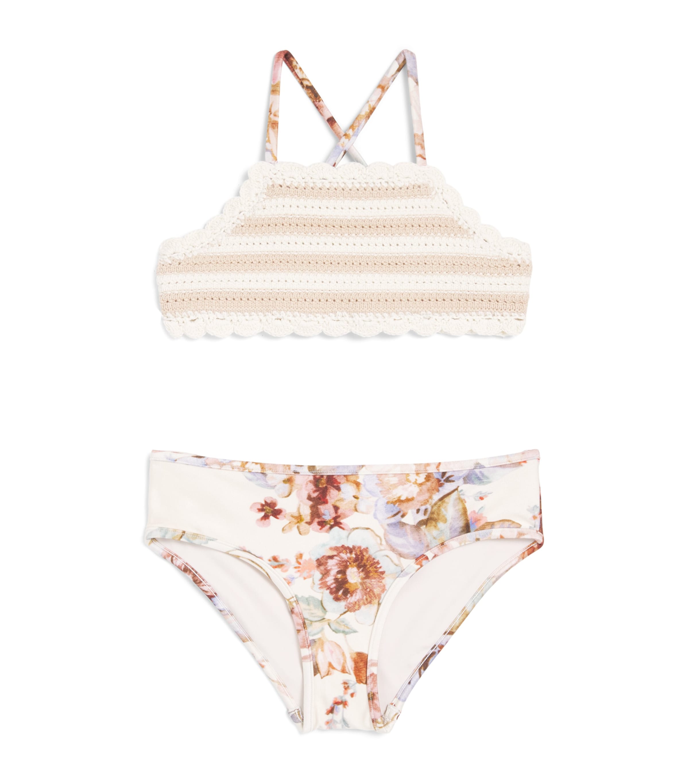 Zimmermann Kids Awaken Bikini (1-12 Years) Ivory Floral Multi Image 1