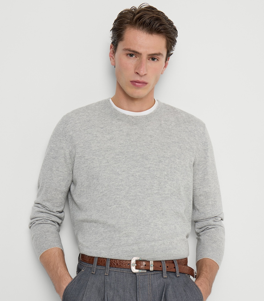 Brunello Cucinelli Mens Cashmere Crew-Neck Sweater Image 3