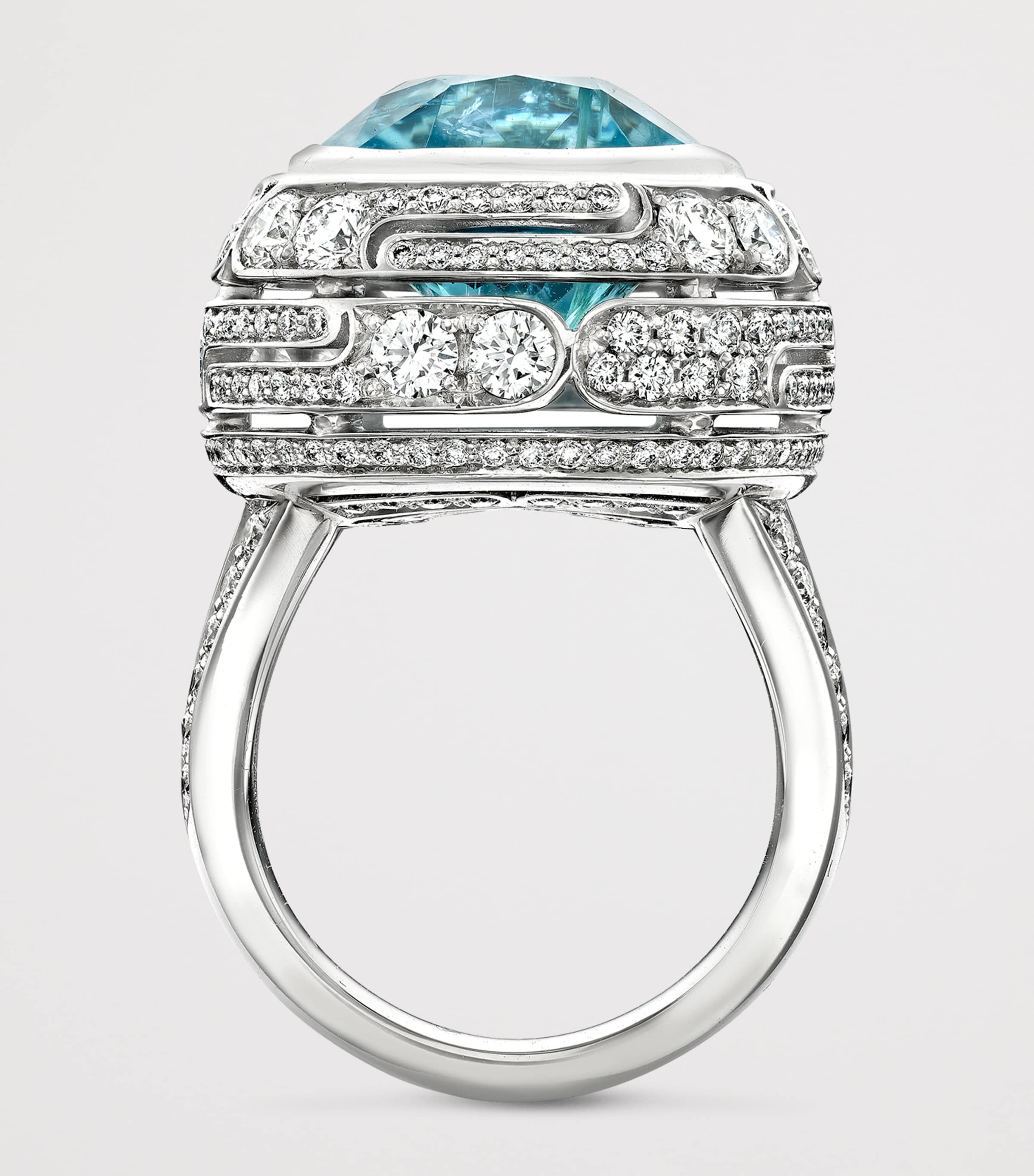 Boodles Platinum, Diamond and Paraiba Play of Light Ring Platinum Image 3