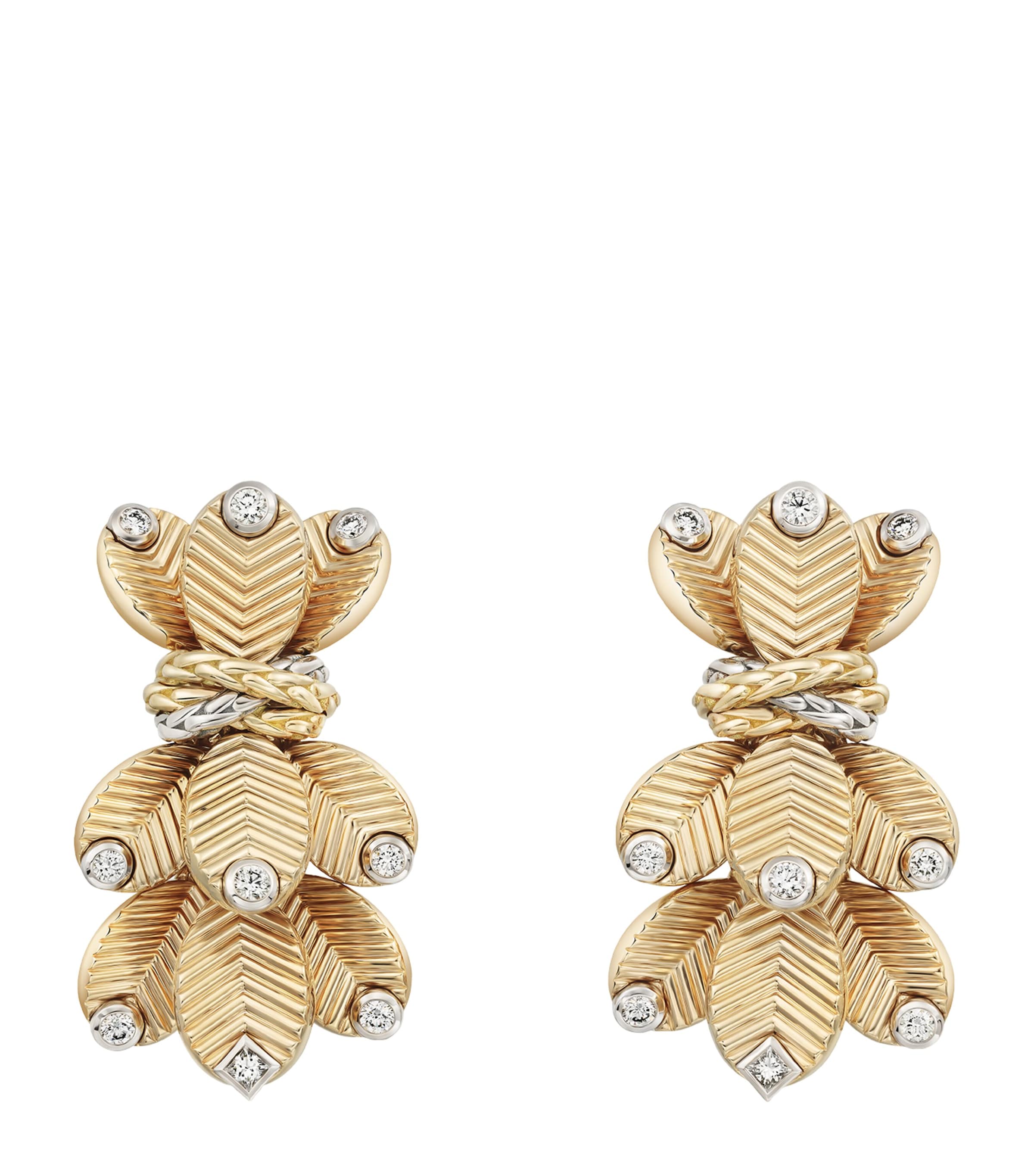 Yellow Gold and Diamond Grain de Café Earrings YELLOW GOLD Image 1