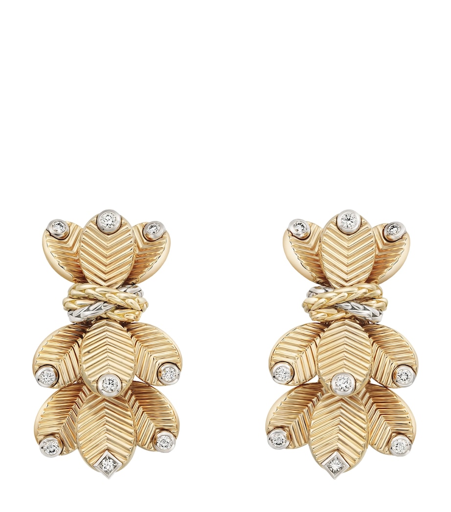 Yellow Gold and Diamond Grain de Café Earrings YELLOW GOLD Image 1