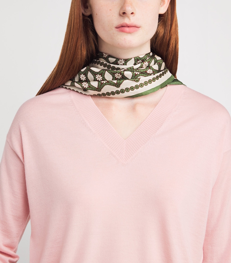 Wool-Cashmere V-Neck Sweater PINK Image 6