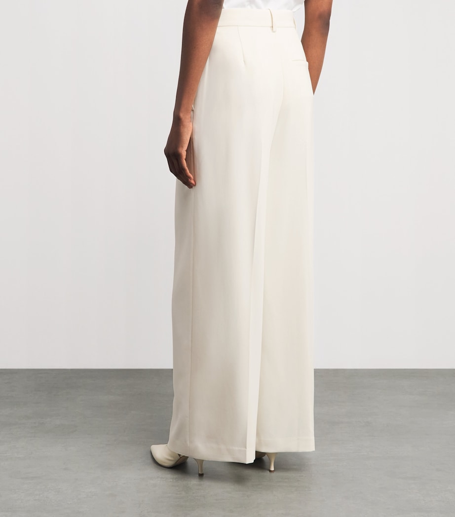 Theory Womens Admiral Crepe Wide-Leg Trousers Rice Image 5