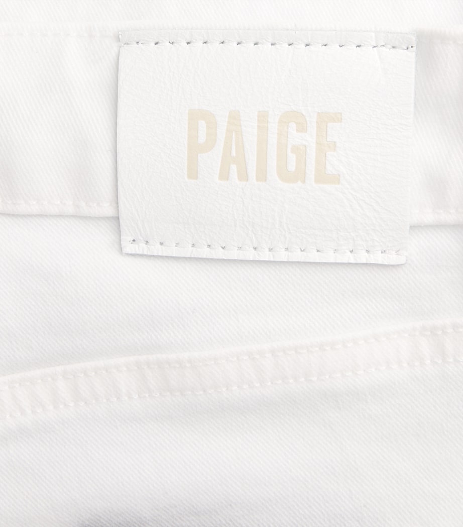 PAIGE Womens Marlow Skimmer High-Rise Flared Jeans Crisp White Image 6