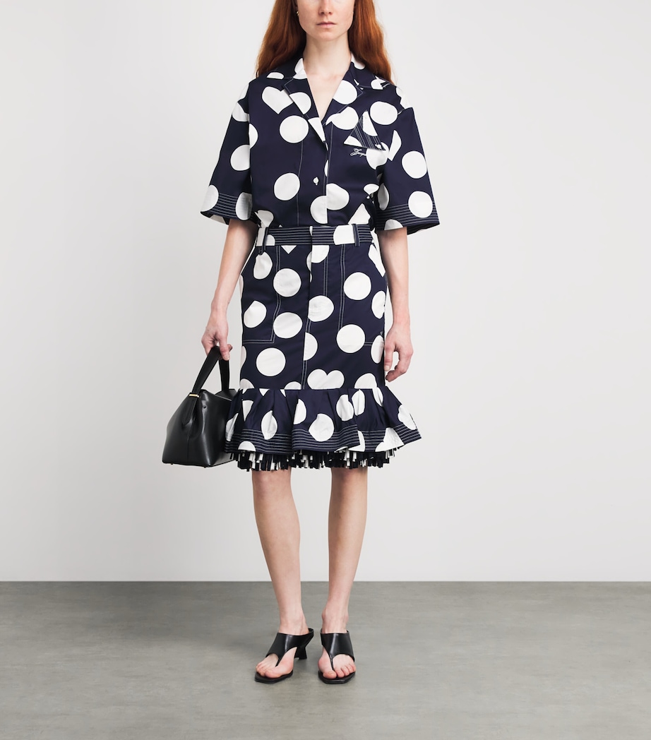 Jacquemus Womens Cotton Polka Dot Marin Shirt Dots Heart Navy Image 2