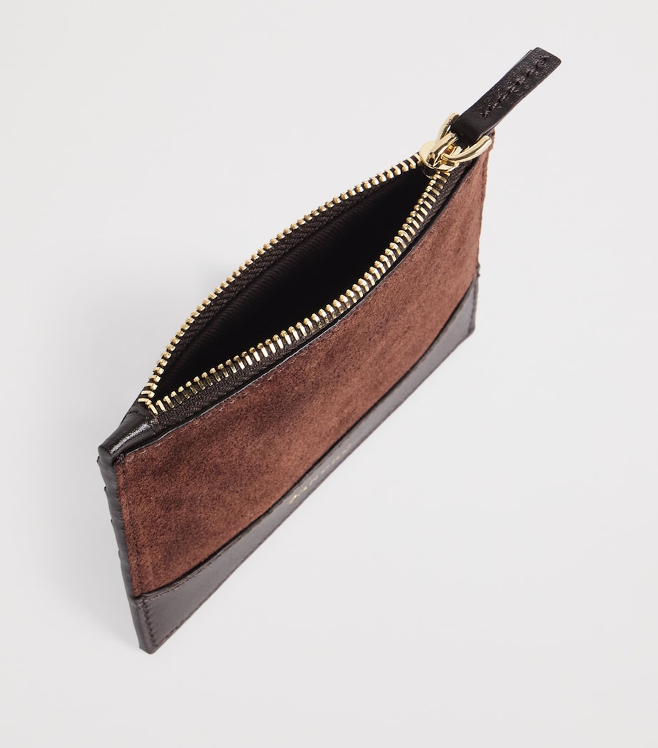 Leather-Suede Card Holder MAHOGANY Image 3