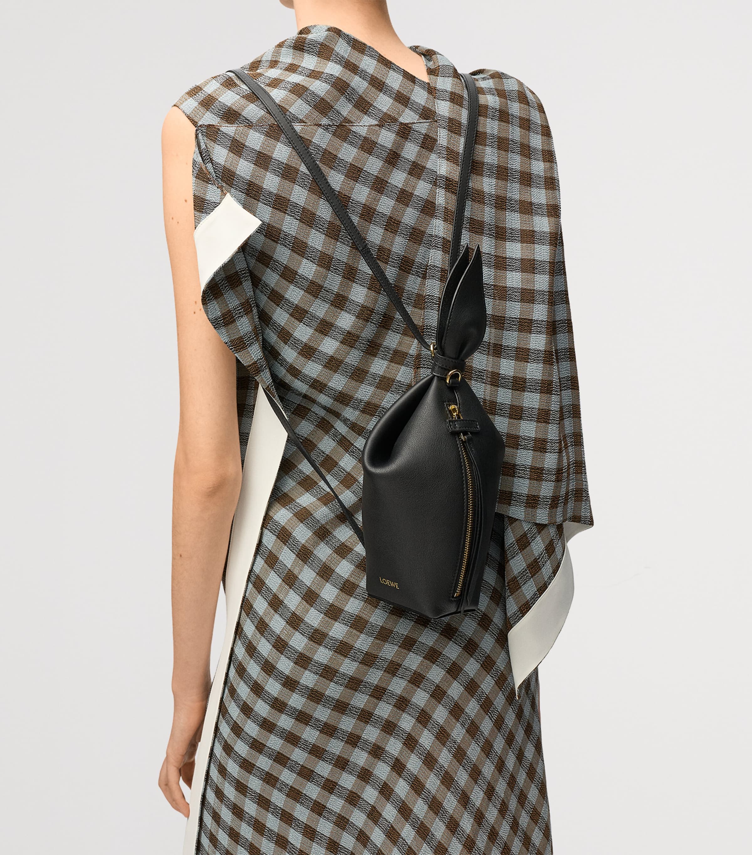 LOEWE Leather Scarf Backpack Black Image 2