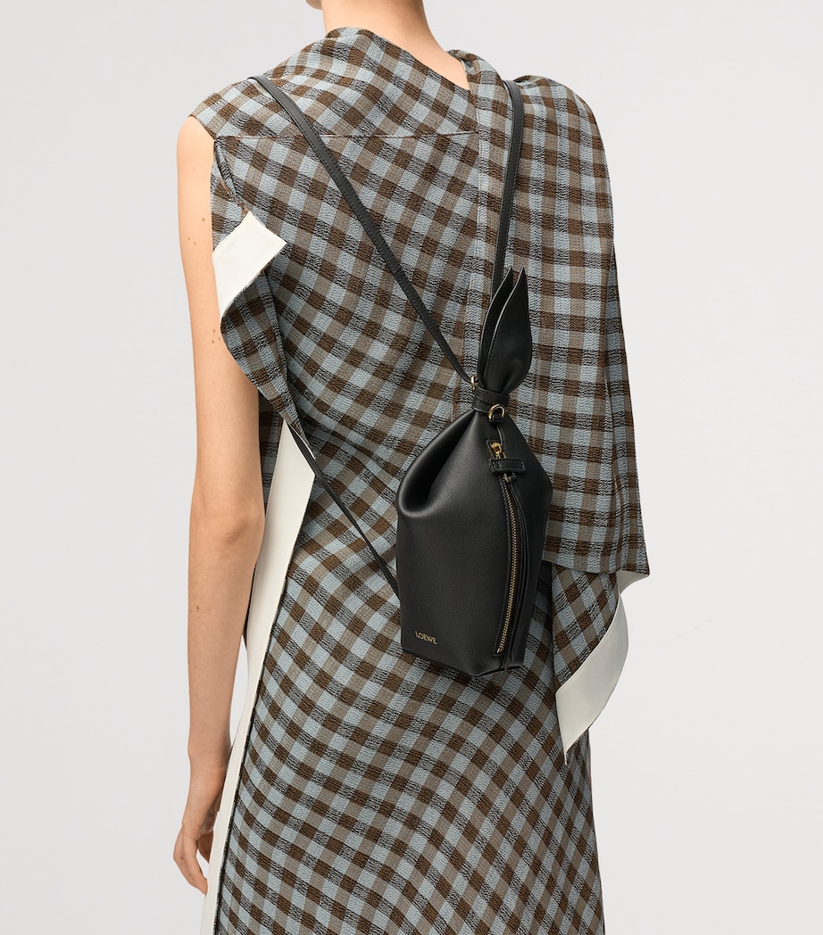 LOEWE Leather Scarf Backpack Black Image 2