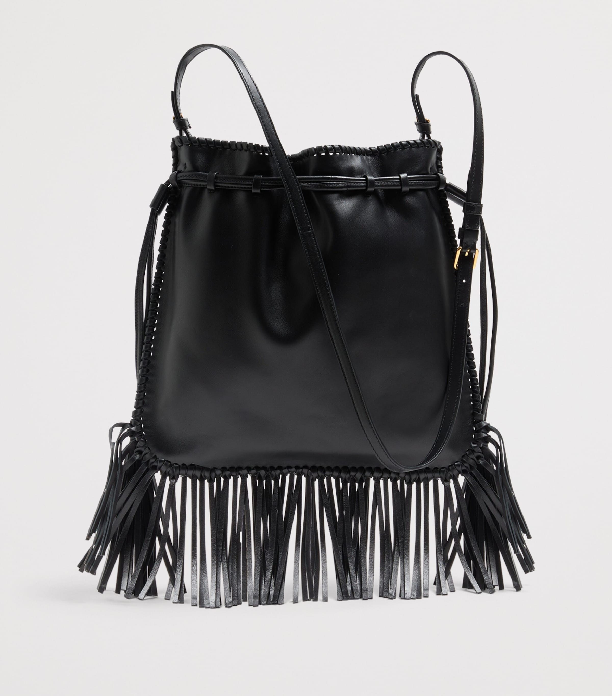 Valentino Garavani Embellished Leather Fringe Nellcôte Bucket Bag Image 3