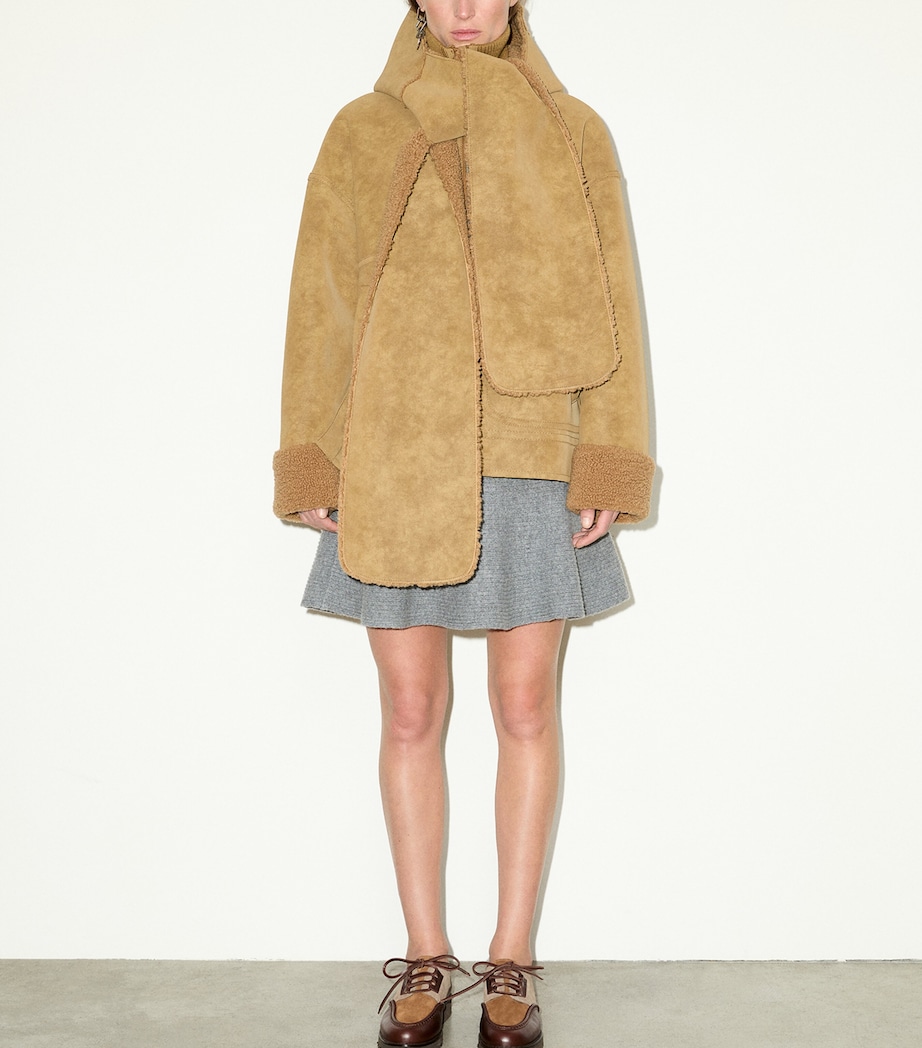 MAX&Co. Womens Aviator Short Coat Biscuit Image 7