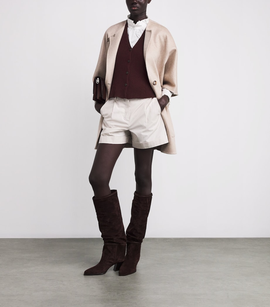 Wool-Blend Knit Waistcoat CHERRY Image 2