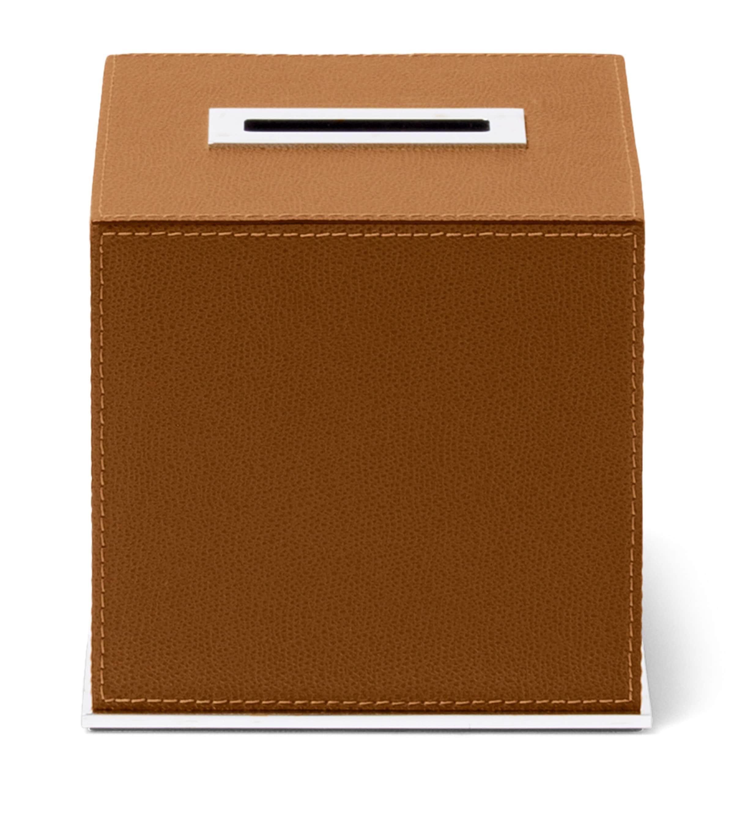 Frette Leather Otello Tissue Box Tabacco Image 3
