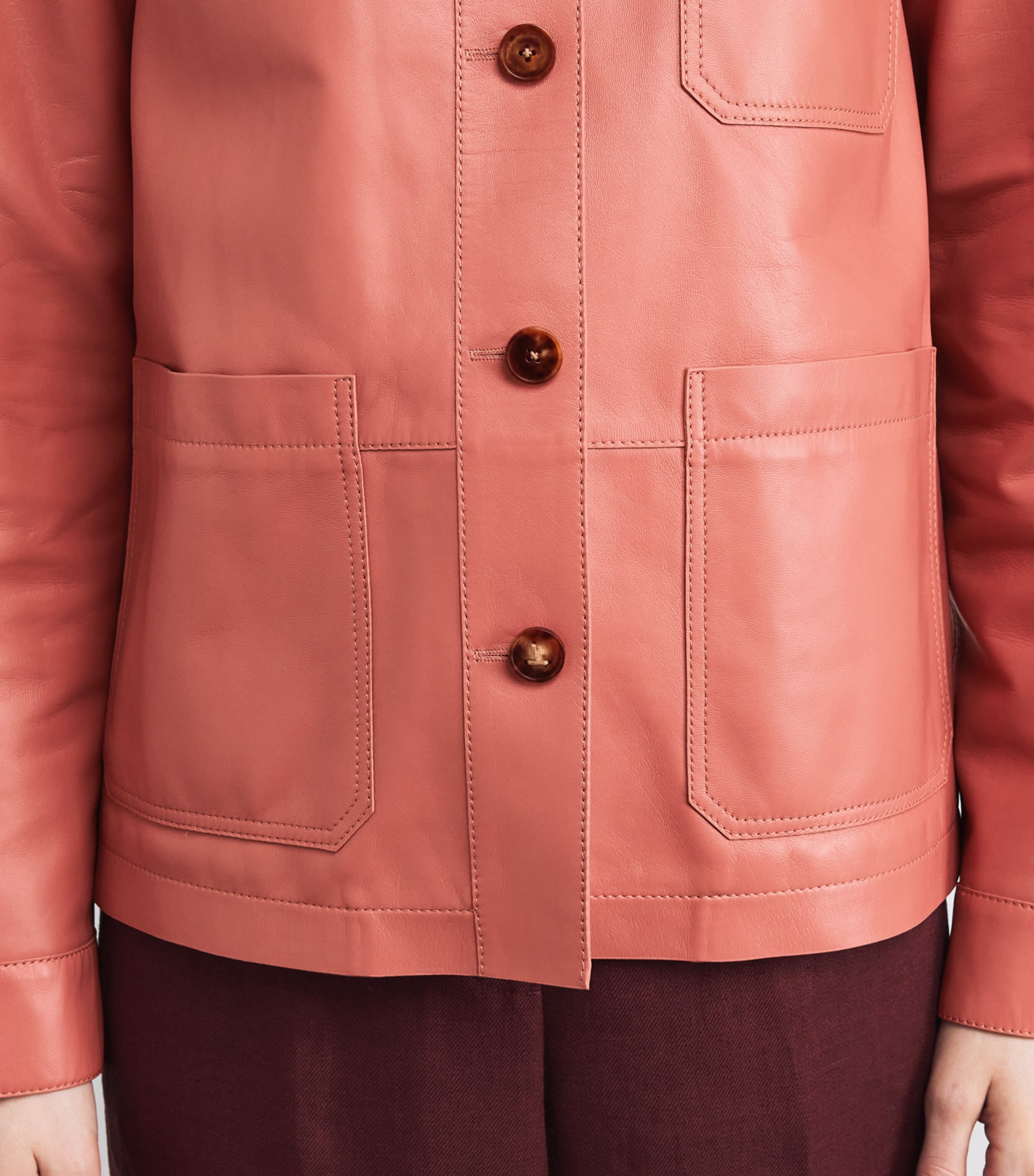 Lambskin Patch-Pocket Jacket DAHLIA Image 6