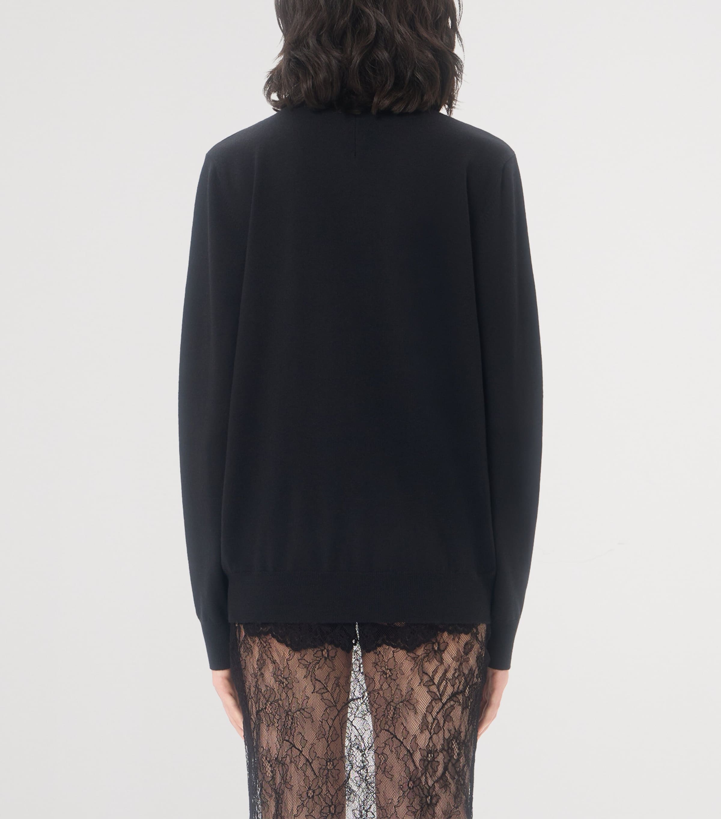 Valentino Womens Virgin Wool Embellished Sweater Image 5