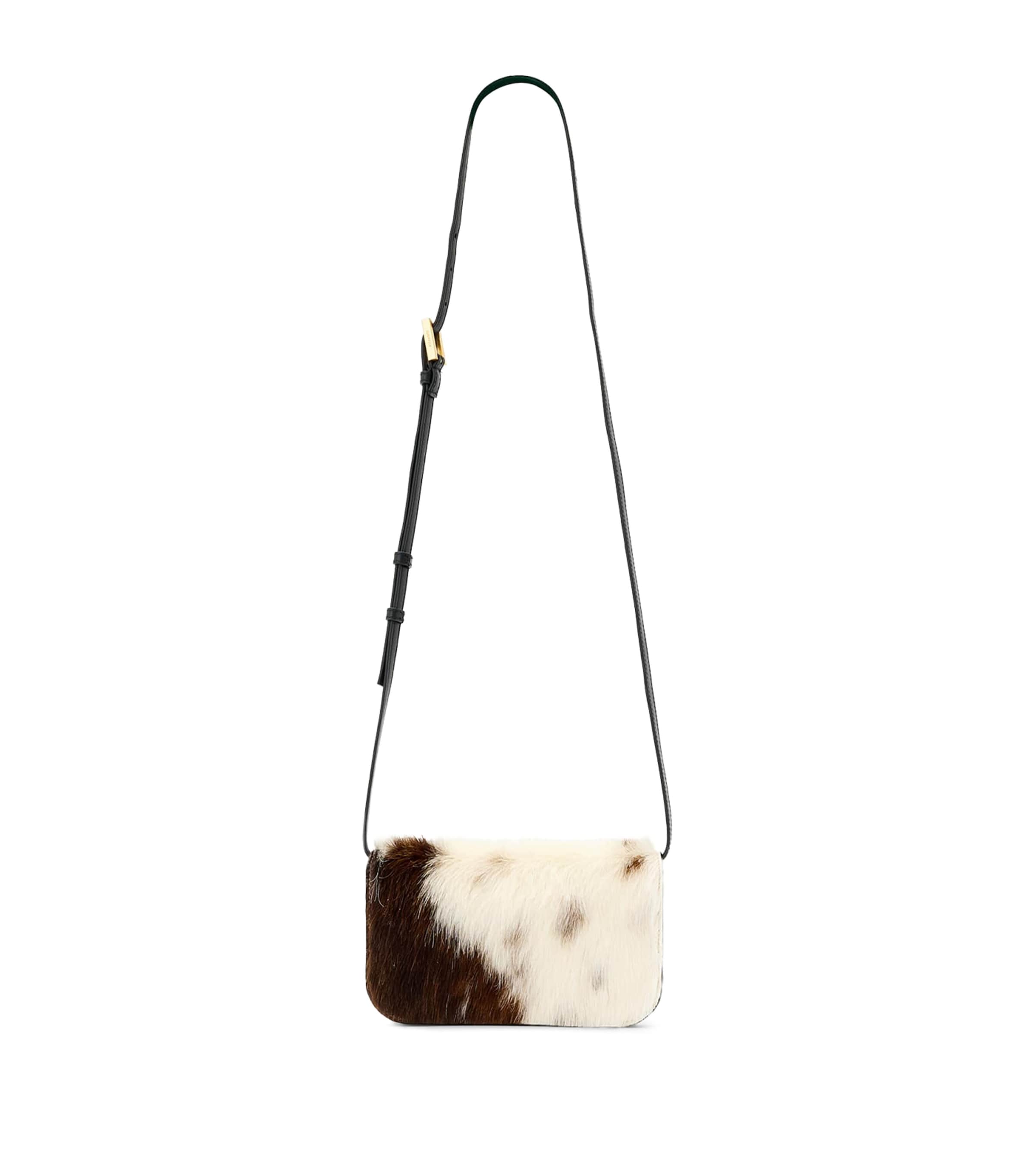 AllSaints Pony Hair Maeve Cross-Body Wallet Cow Print Image 1
