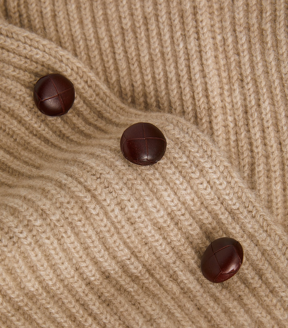 Cashmere Shawl-Collar Cardigan OATMEAL MARL Image 5