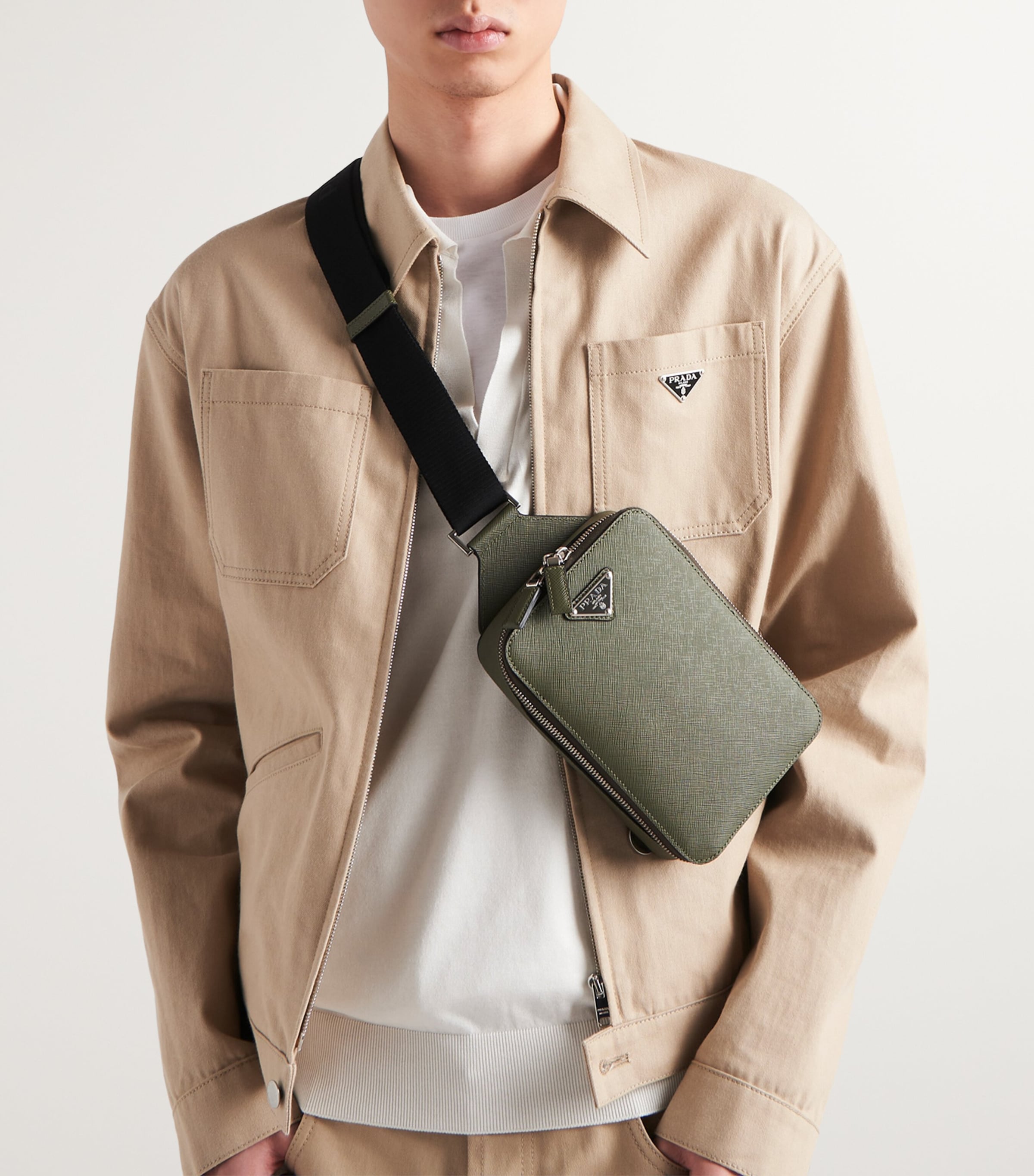 Prada Saffiano Leather Brique Cross-Body Bag - Backpacks