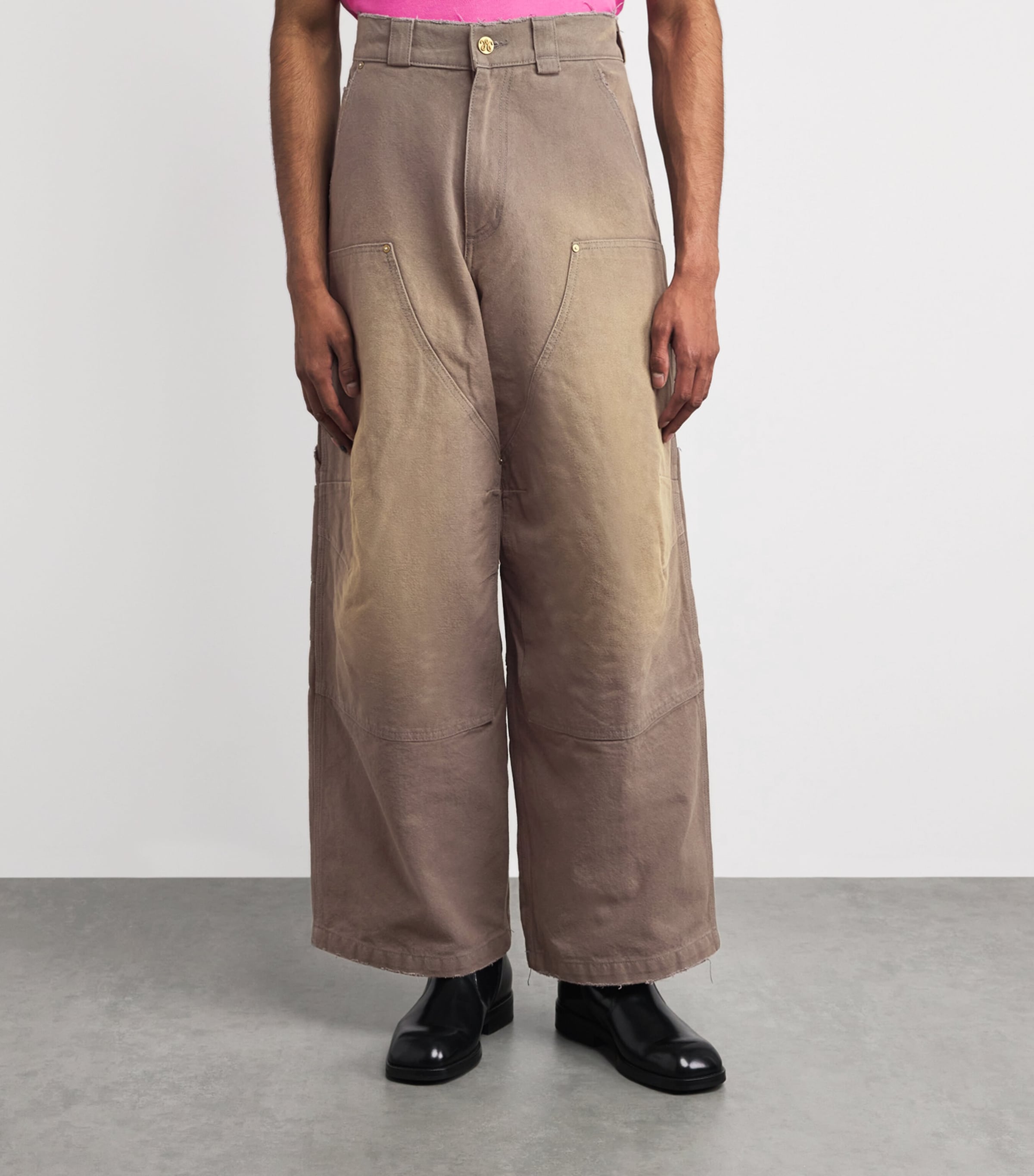 Willy Chavarria Mens Cotton Stockton Trousers Concrete Image 4
