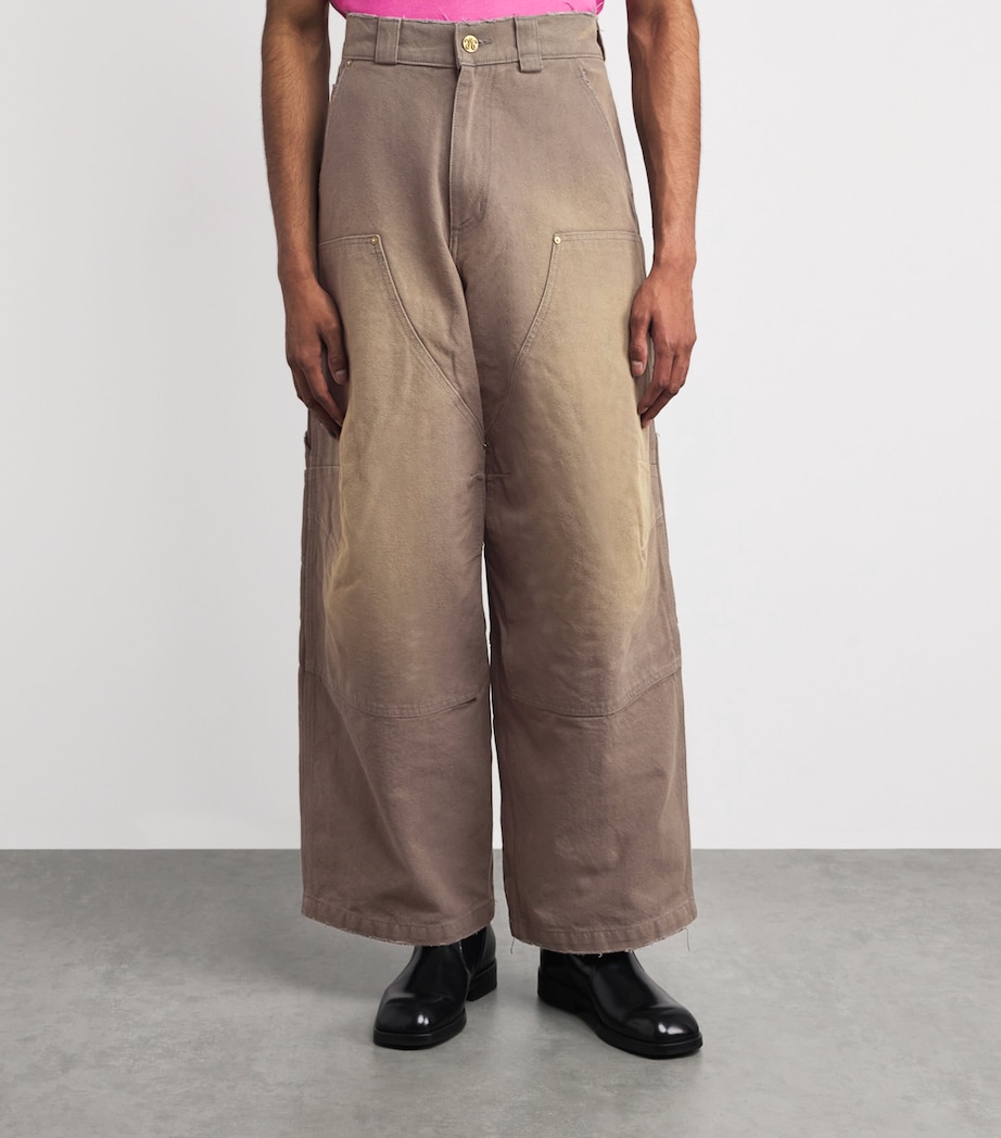 Willy Chavarria Mens Cotton Stockton Trousers Concrete Image 4
