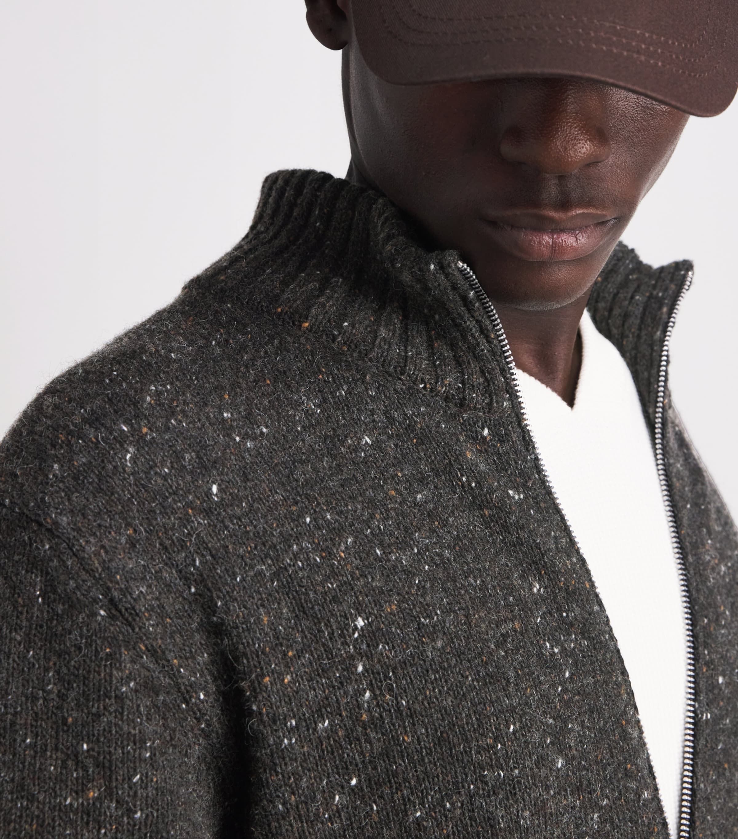 Samsøe Samsøe Mens Wool-Blend Sanate Zip-Up Cardigan Delicioso Image 3