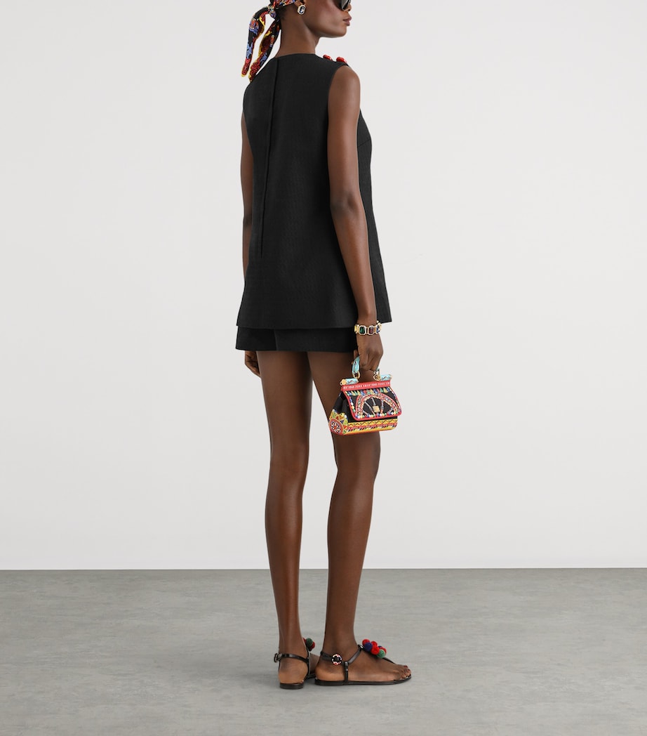 Dolce&Gabbana Womens Embellished Bermuda Shorts Black Image 3