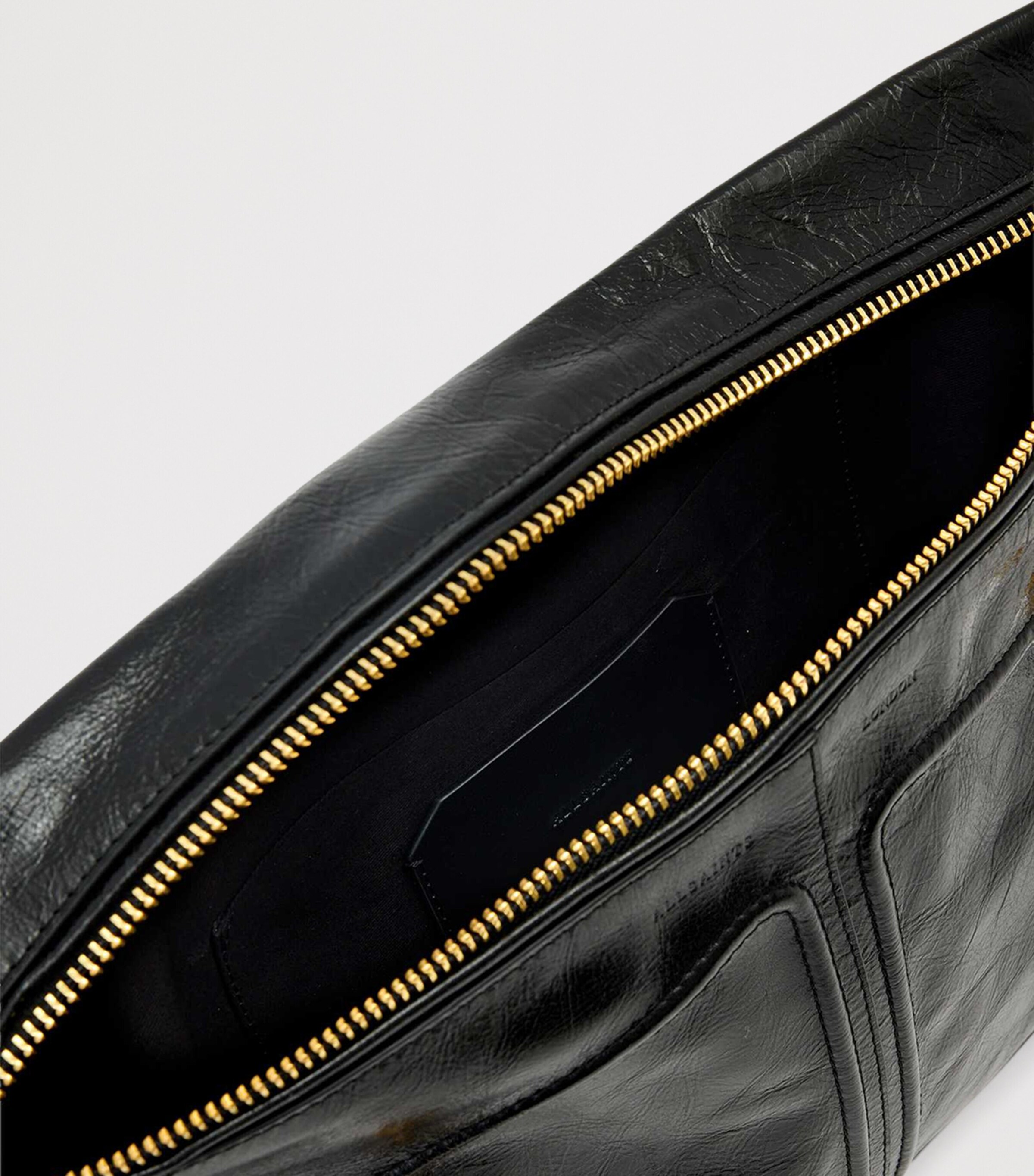AllSaints Leather Jean Rey Pouch Black Image 3