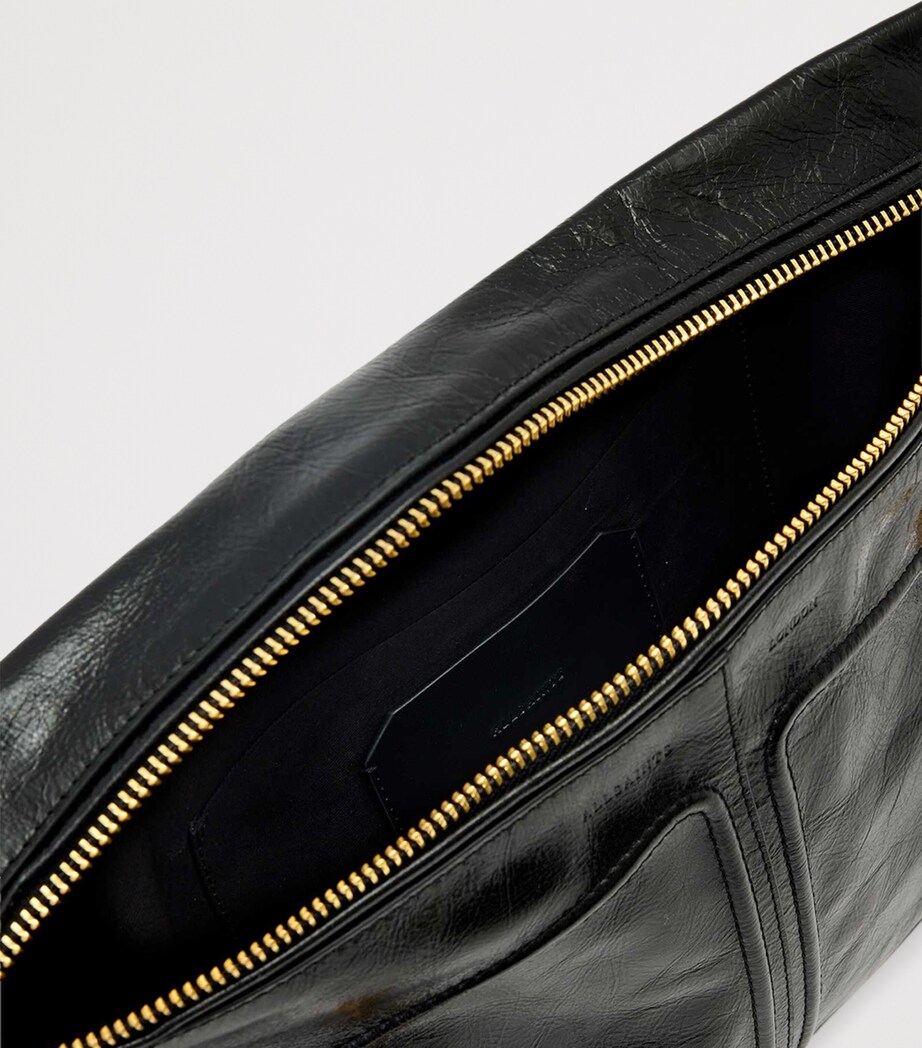 AllSaints Leather Jean Rey Pouch Black Image 3