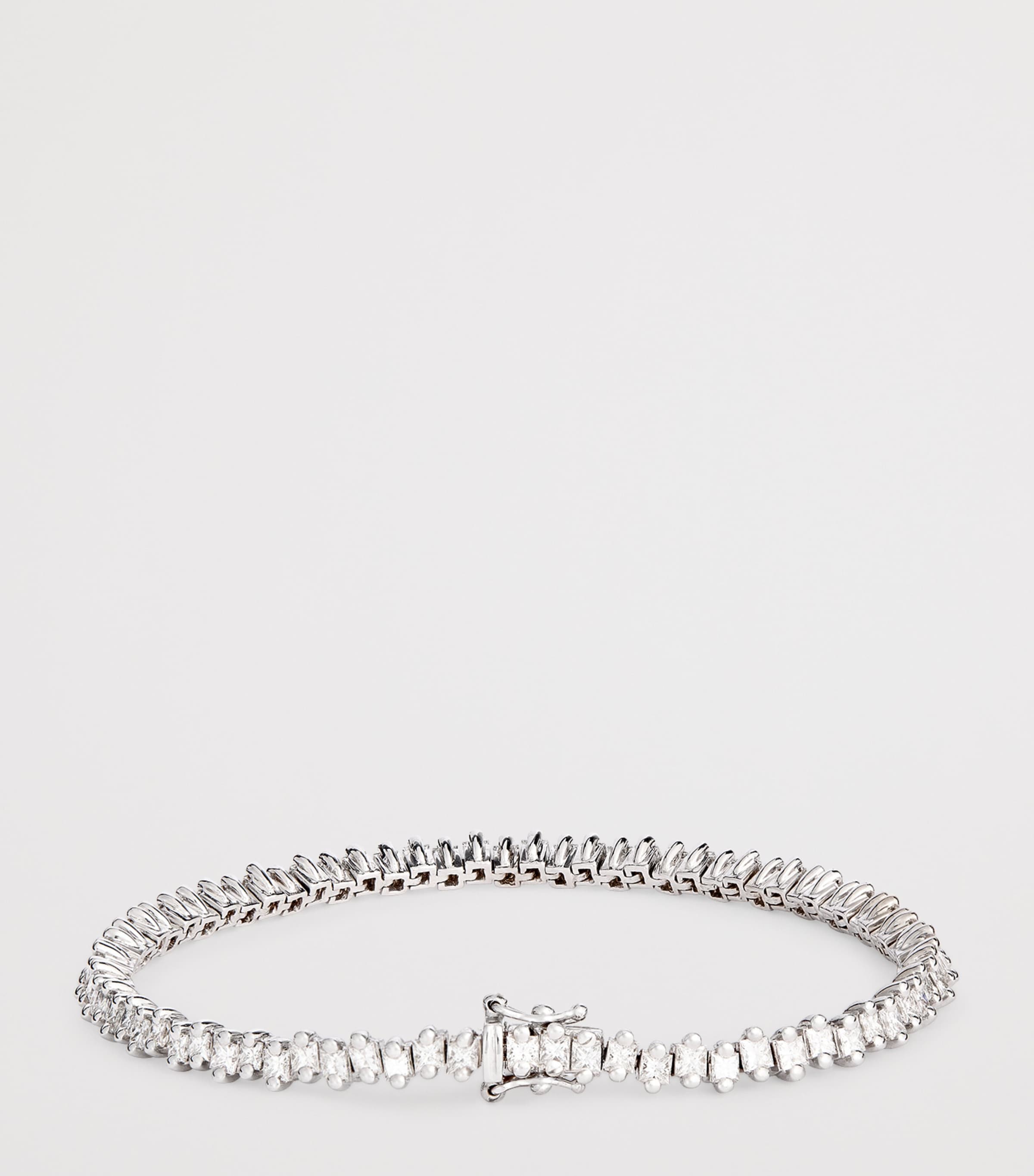 White Gold and Diamond Princess Tennis Bracelet 18K WG/WD Image 3