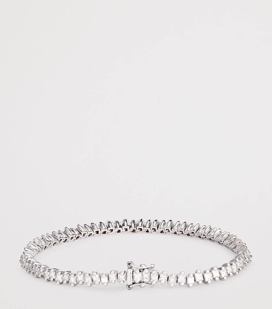 White Gold and Diamond Princess Tennis Bracelet 18K WG/WD Image 3