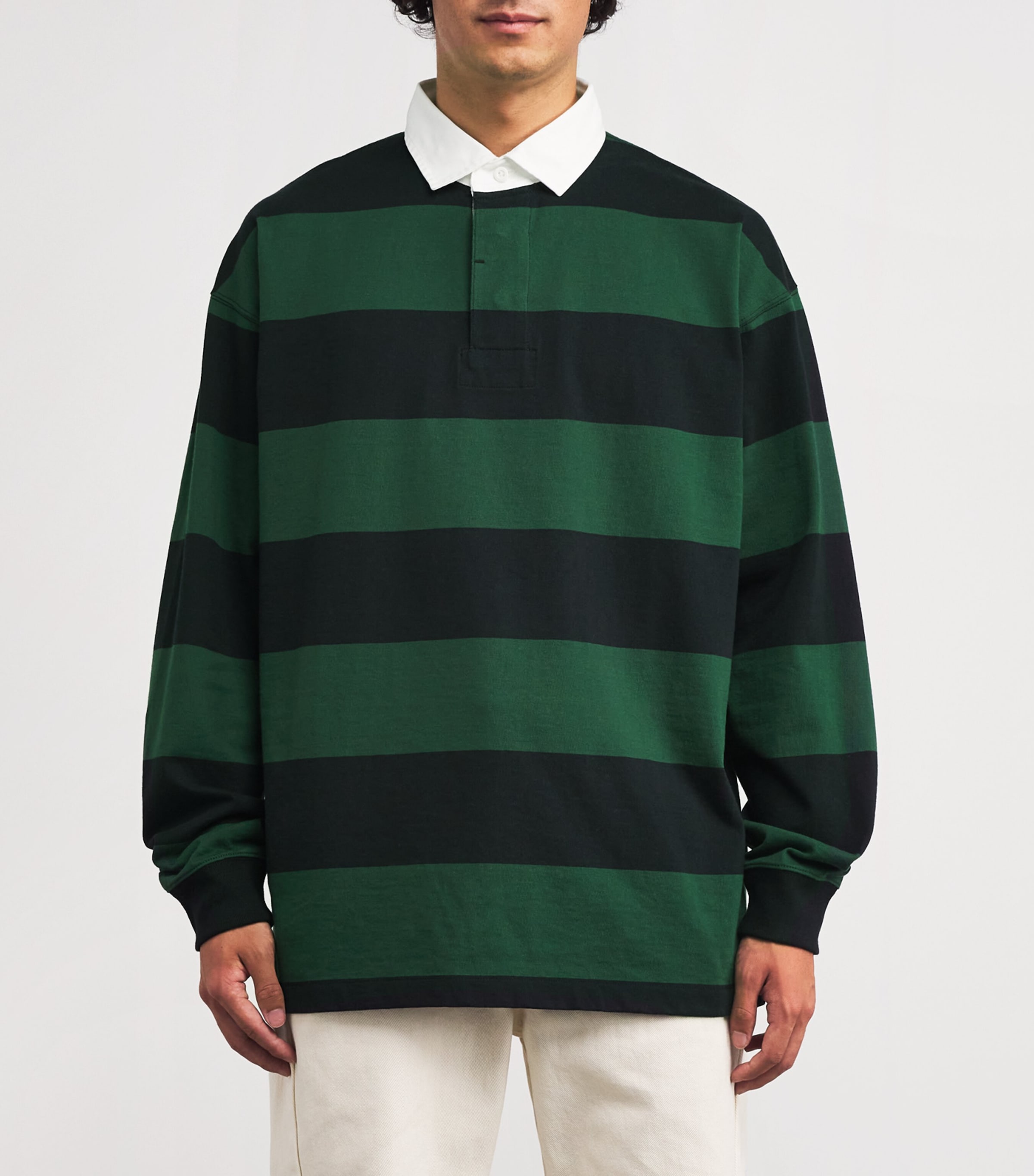 Polo Ralph Lauren Green Cotton Stripe Big Fit Rugby Shirt | Harrods US
