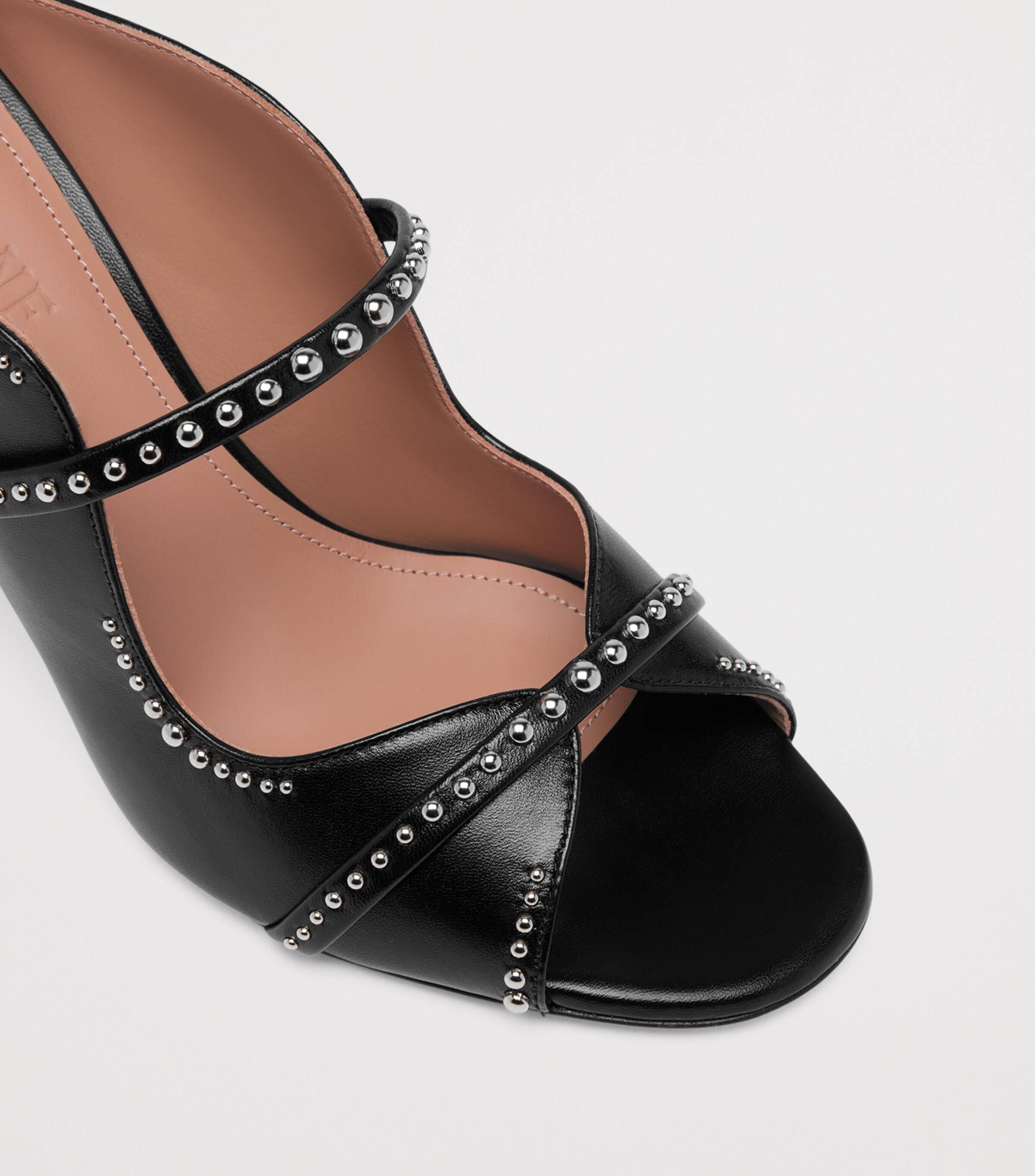 Malone Souliers Leather Studded Norah Heeled Sandals 70 Black Image 5