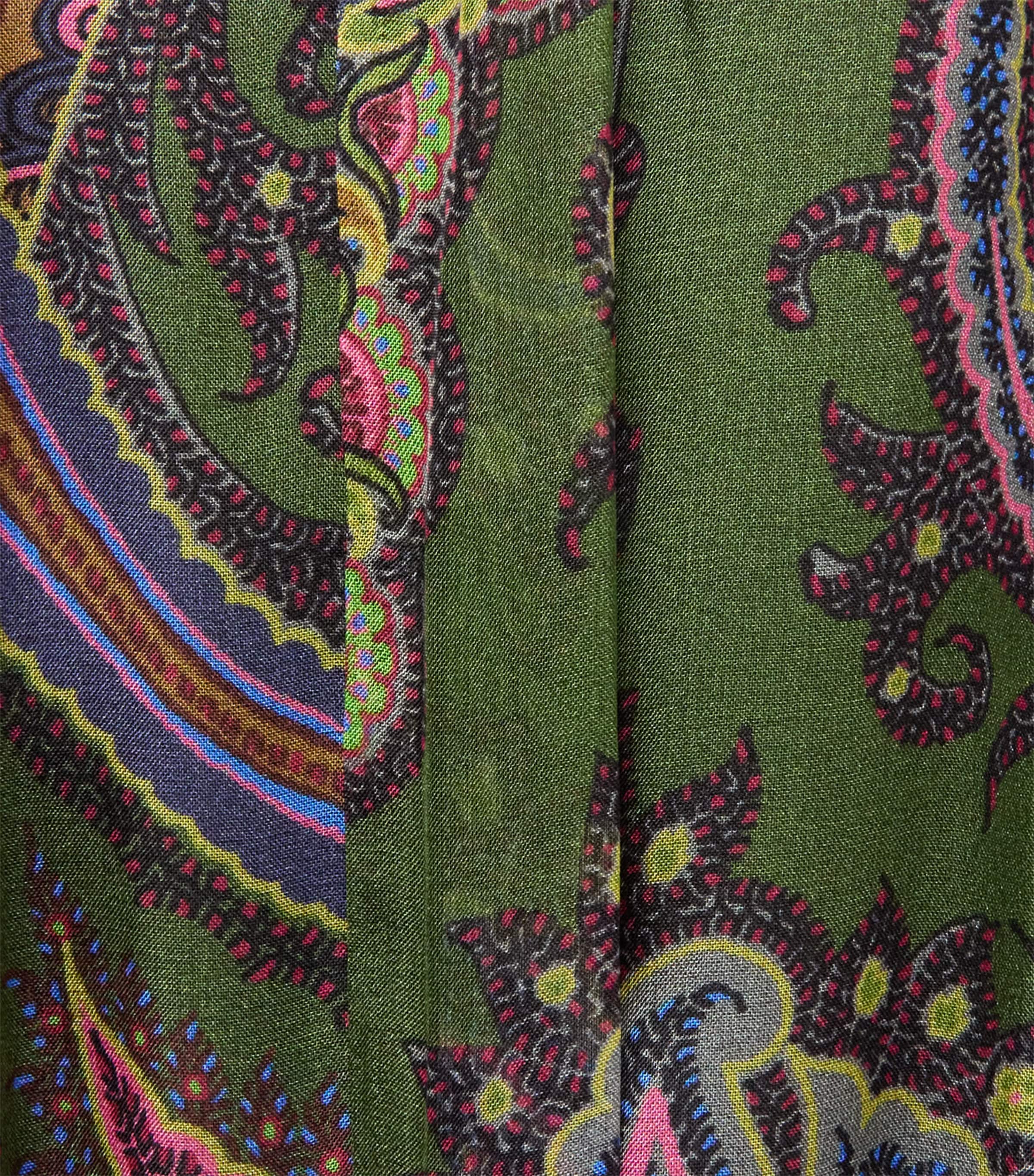 Etro Womens Silk Paisley Tiered Maxi Skirt Green Image 6
