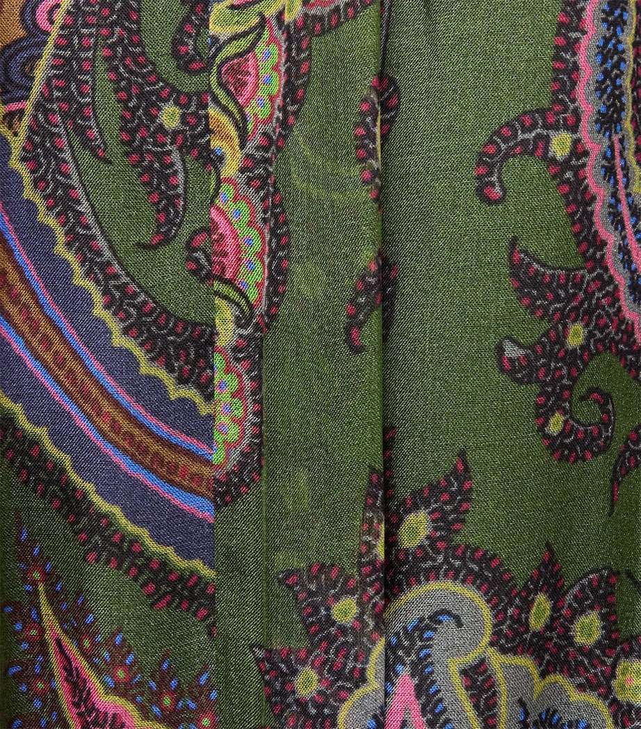 Etro Womens Silk Paisley Tiered Maxi Skirt Green Image 6