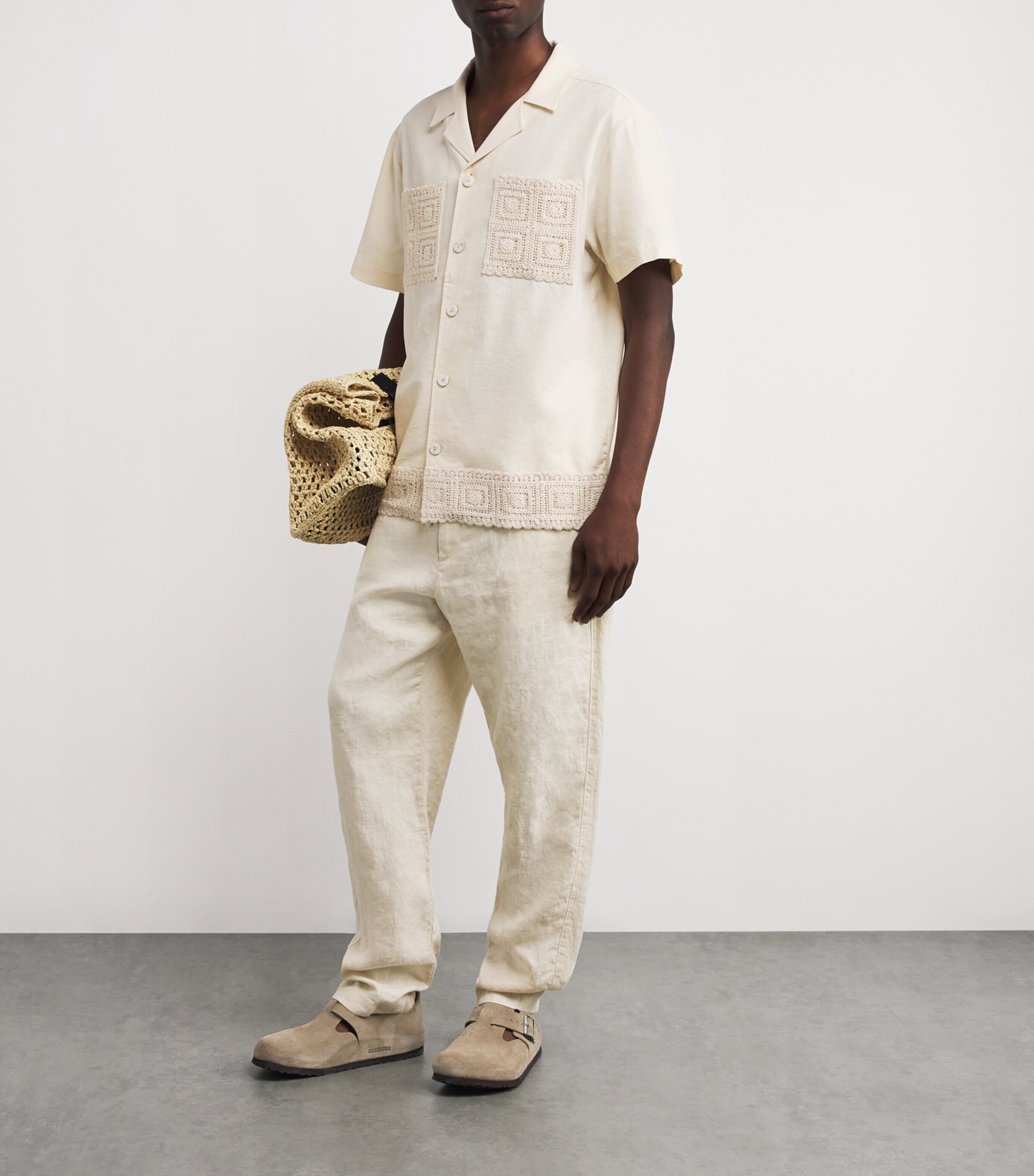 CHÉ Mens Cotton-Linen Inigo Shirt Ivory Image 2