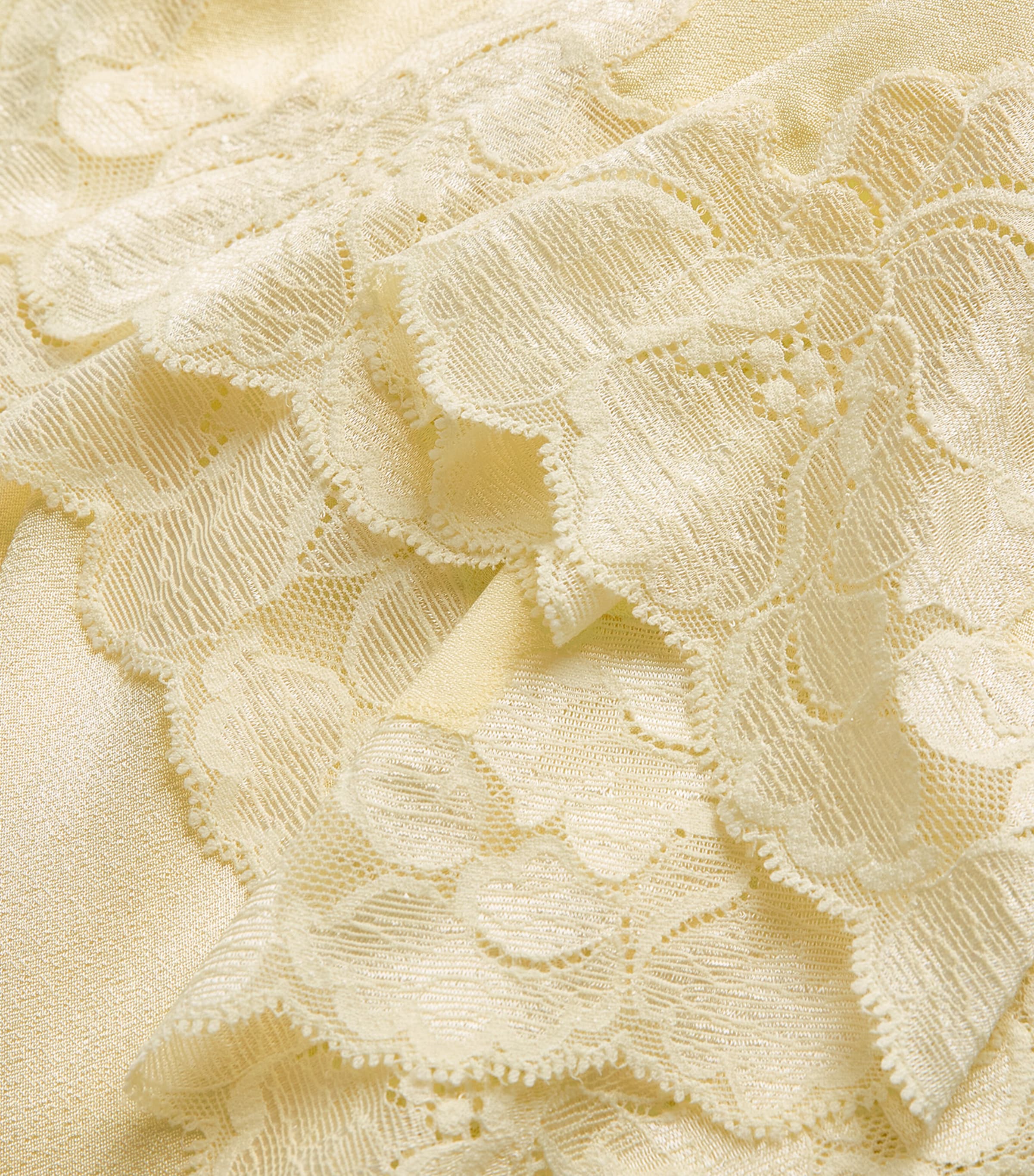 Satin Lace-Trim Heidi Robe (XS/S) BUTTER YELLOW Image 5