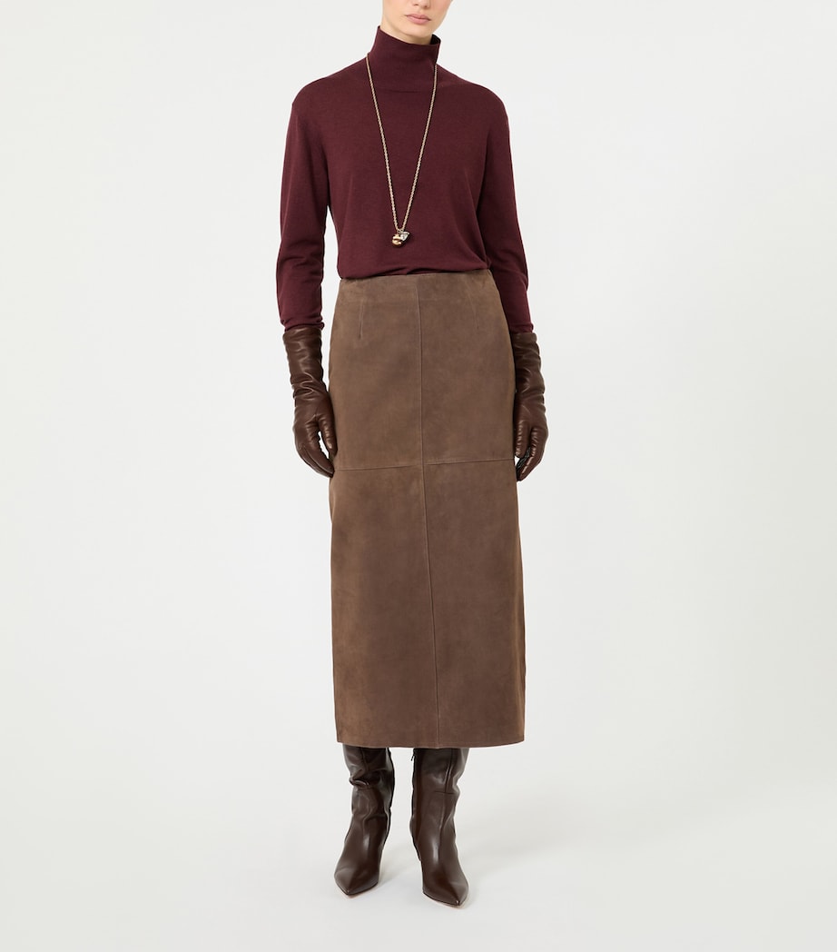 Weekend Max Mara Womens Funnel-Neck Sweater Bordeaux Image 5